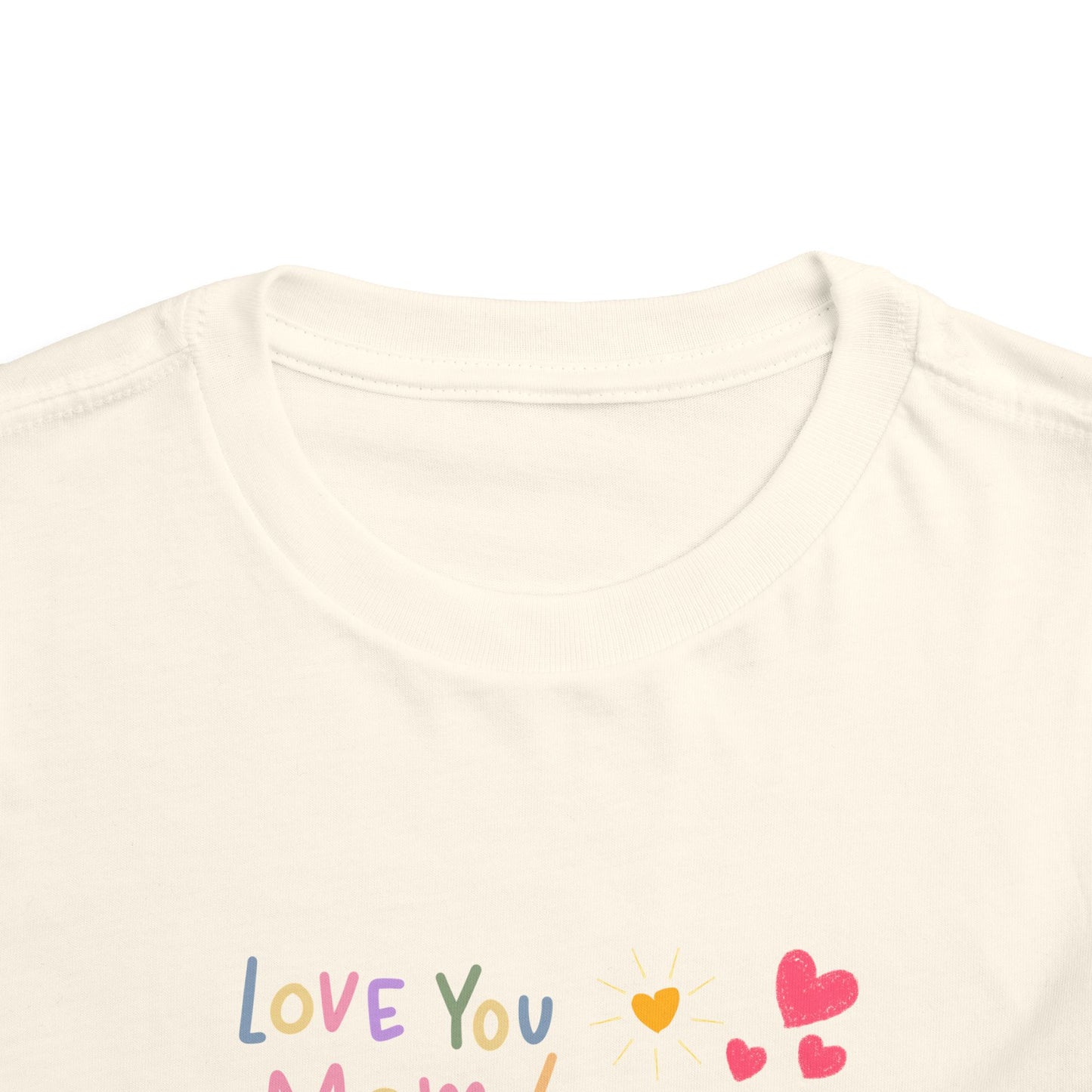 Cute Cat 'Love You Mom' Toddler Tee, Perfect Gift for Mother's Day, Birthday, Playdates, Casual Wear, Cute Kids' Apparel
