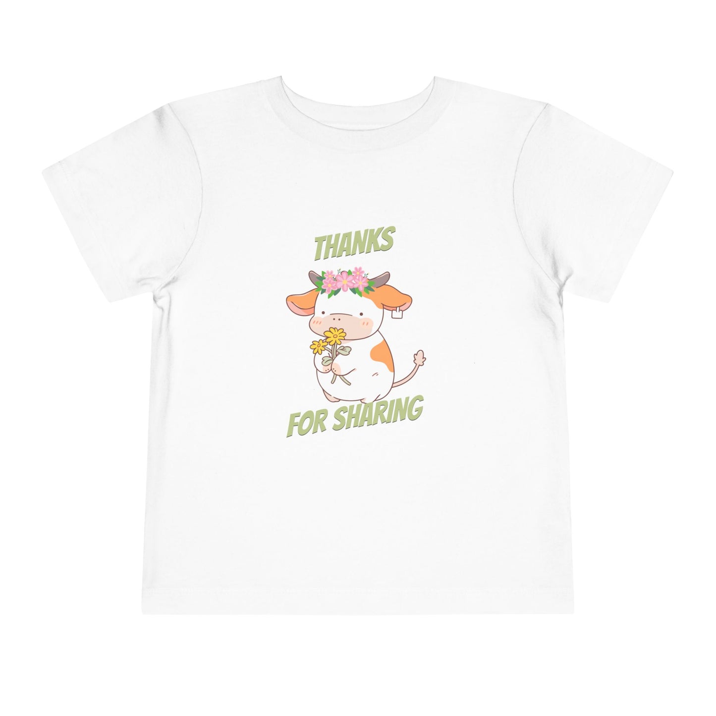 Cute Toddler Tee with Cow Design, Perfect Gift for Kids, Playdate Apparel, Kid's Birthday Gift, Thank You for Sharing T-Shirt