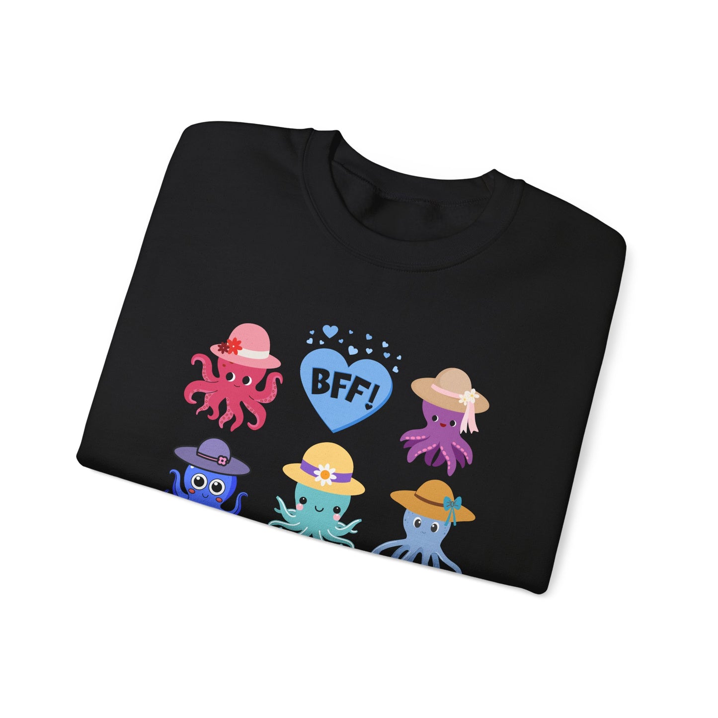 Cute Octopus BFF Sweatshirt, Gift for Friends, Ocean Lover Apparel, Matching Outfits, Cozy Crewneck for Celebrations