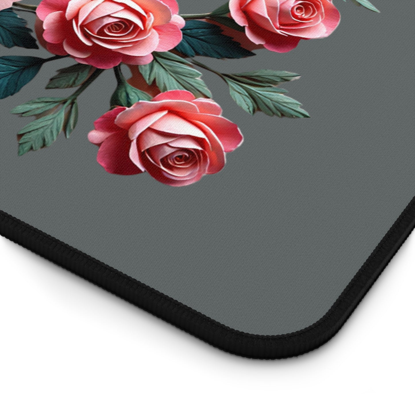 Personalized Floral Desk Mat | Elegant Workspace Decor, Custom Mouse Pad, Office Gift, Elegant Desk Accessory, Rose Design