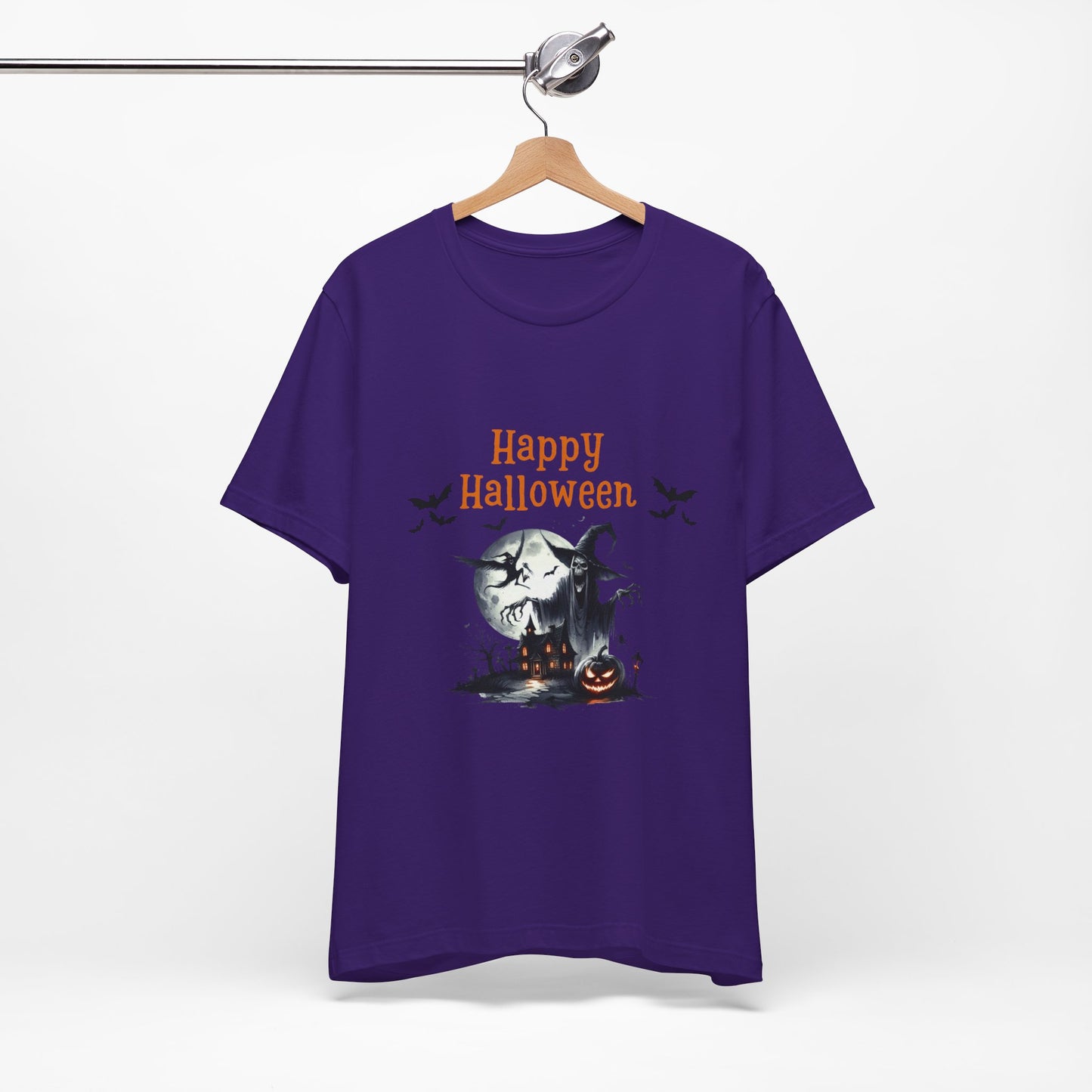 Happy Halloween Unisex Tee, Spooky T-Shirt, Halloween Gift, Fall Wardrobe Essential, Ghosts and Ghouls Vibe