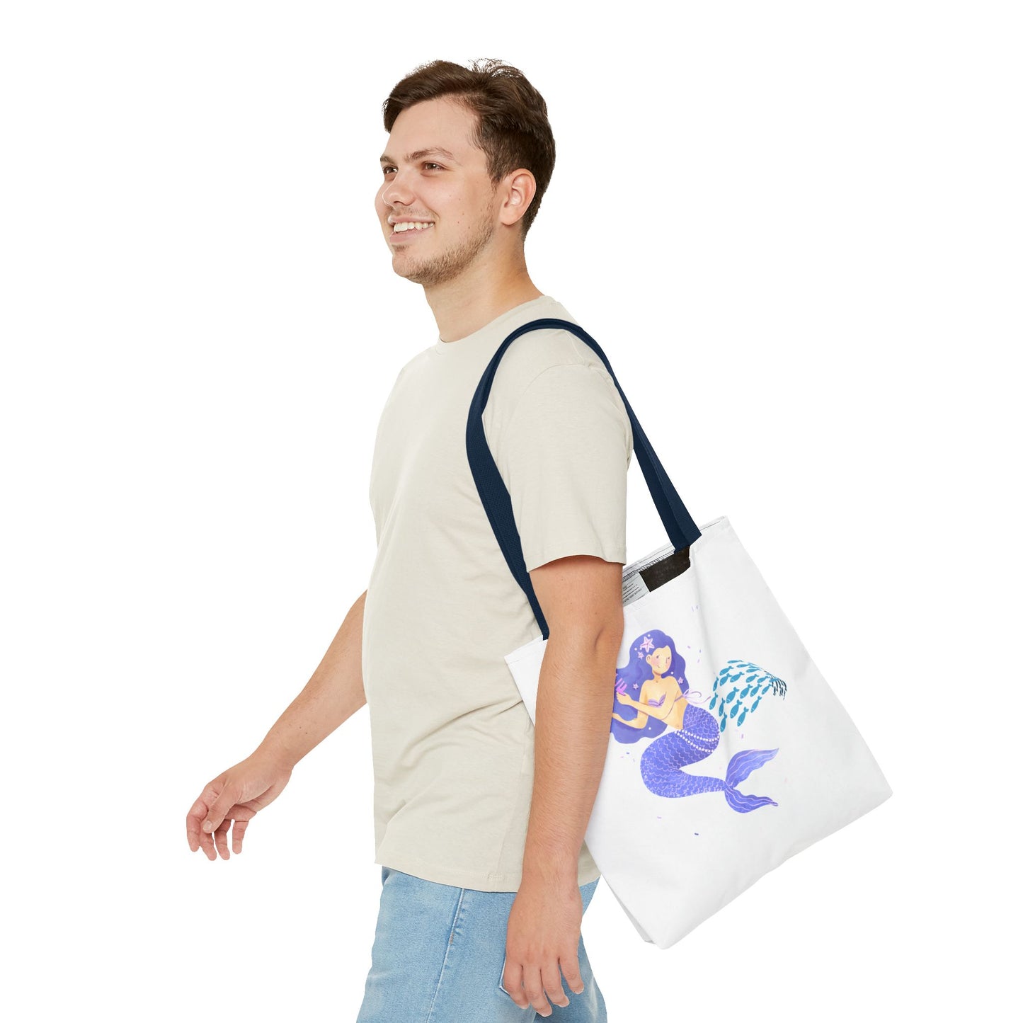 The mermaid and her school fish Tote Bag
