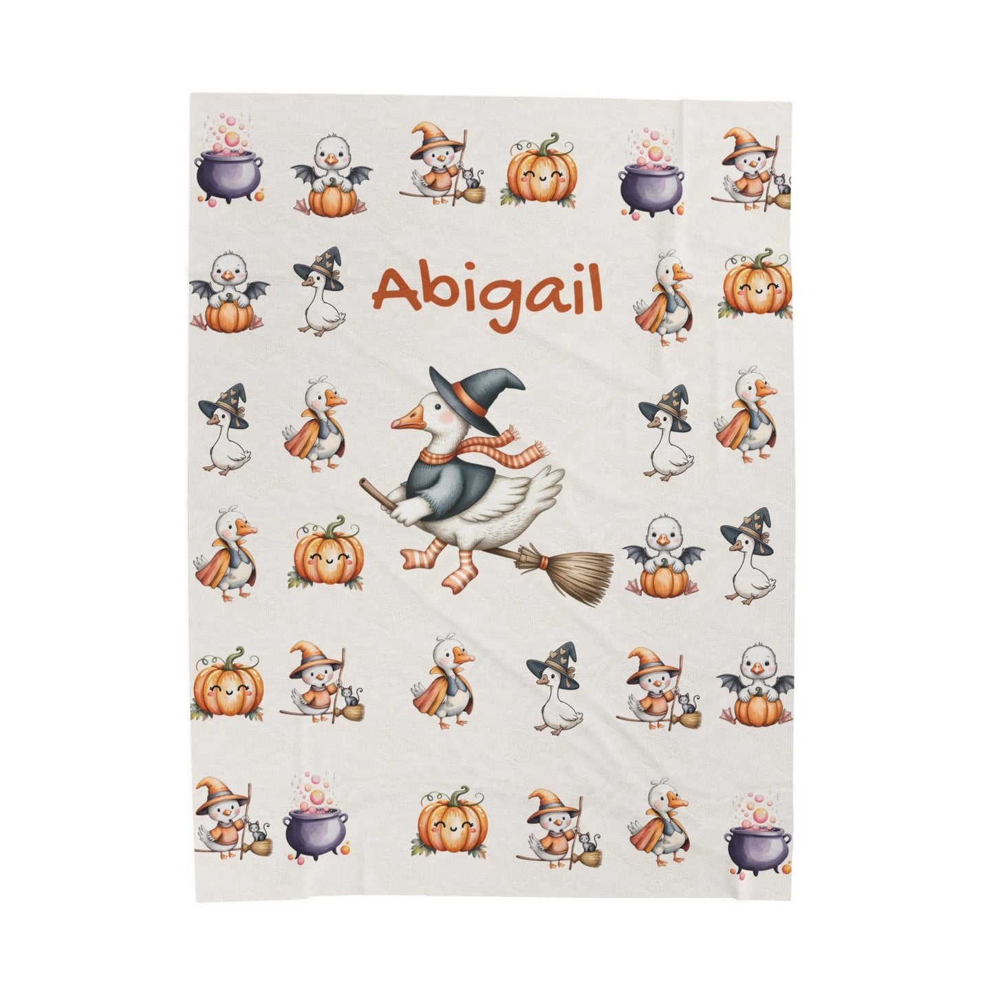 Personalized Halloween Velveteen Plush Blanket, Cozy Throw for Kids, Fall Decor, Family Gift, Spooky Sleepovers, Custom Name Blanket