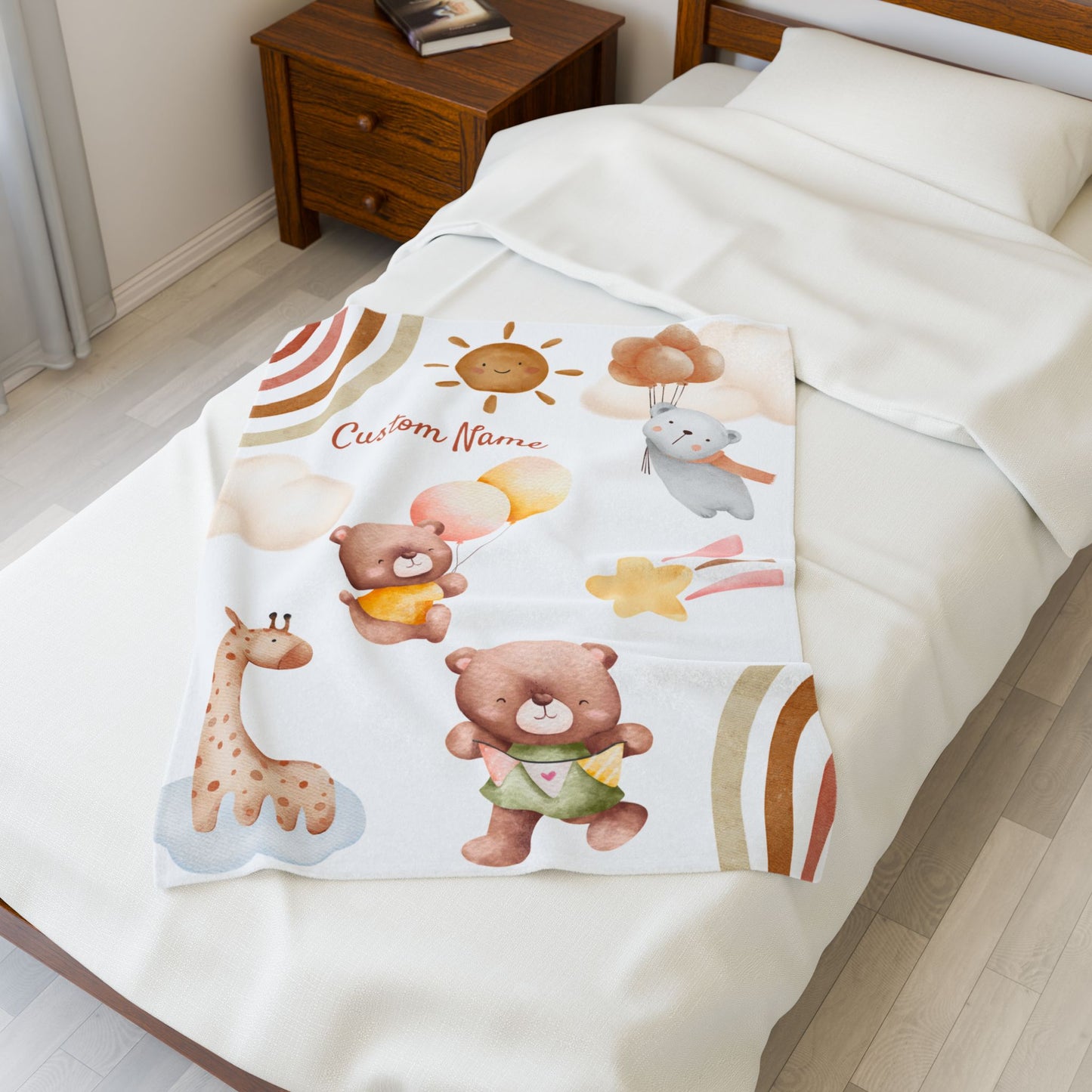 Custom Child's Plush Blanket, Cozy Baby Gift, Soft Nursery Decor, Personalized Blanket, Kid's Room Accessories