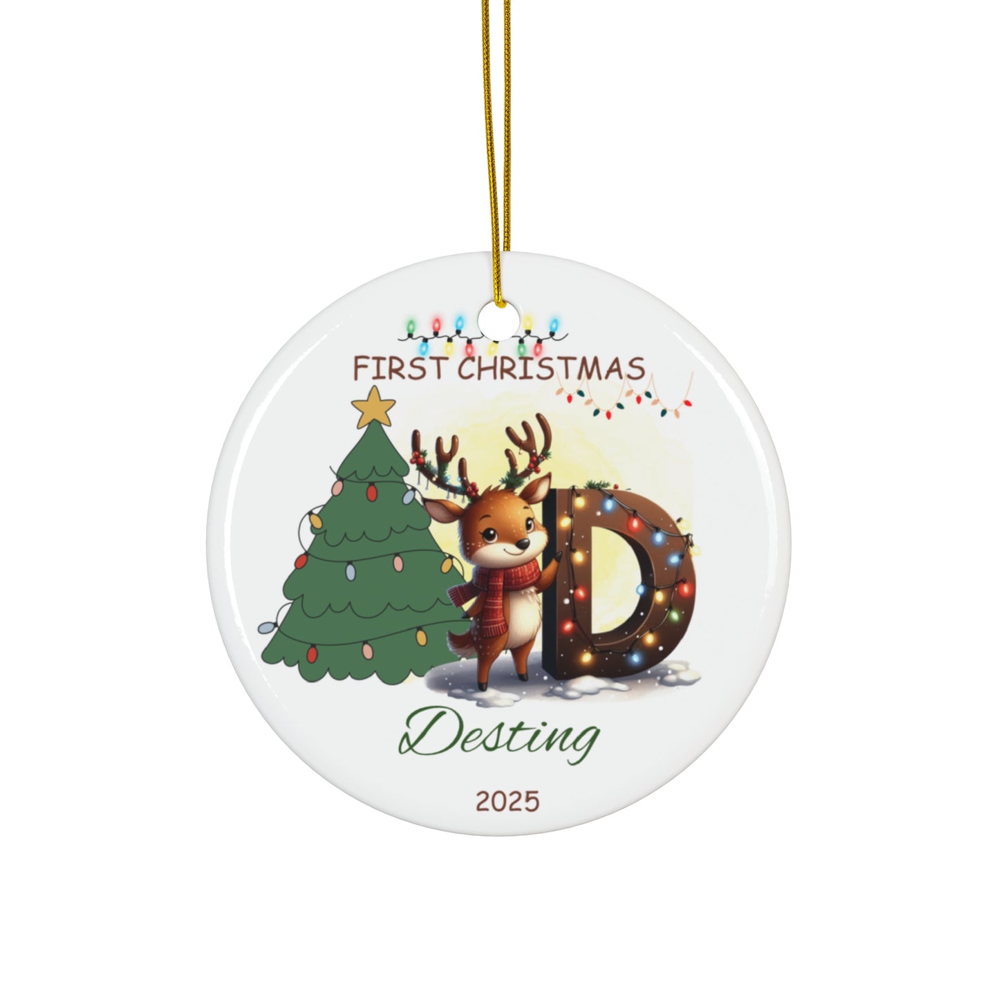 Personalized Christmas Ornament, First Christmas Decor, Holiday Gift, Family Keepsake, Festive Tree Decoration, 2025 Ornament