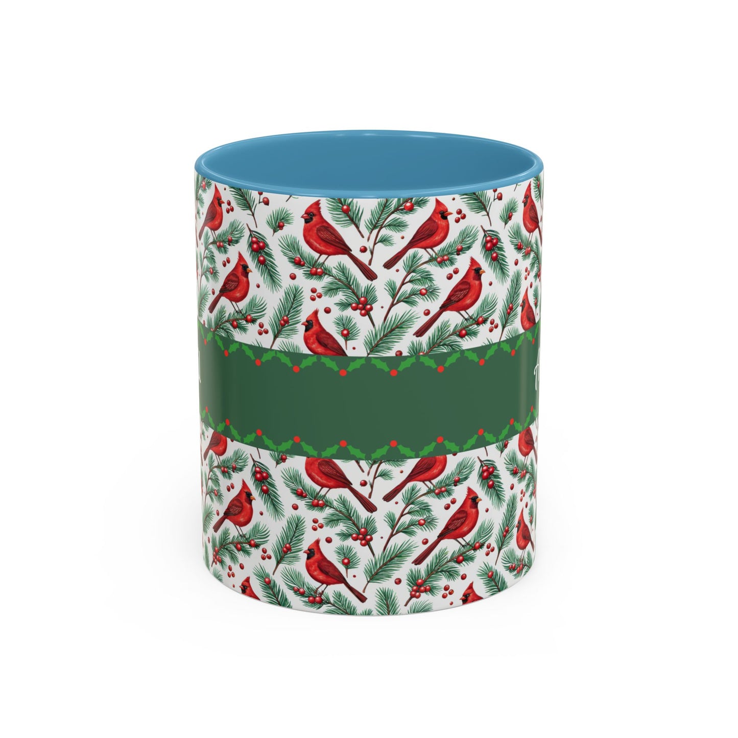 Personalized Holiday Coffee Mug, Festive Cardinal Mug, Custom Name Mug, Christmas Gift, Winter Decor, Drinkware