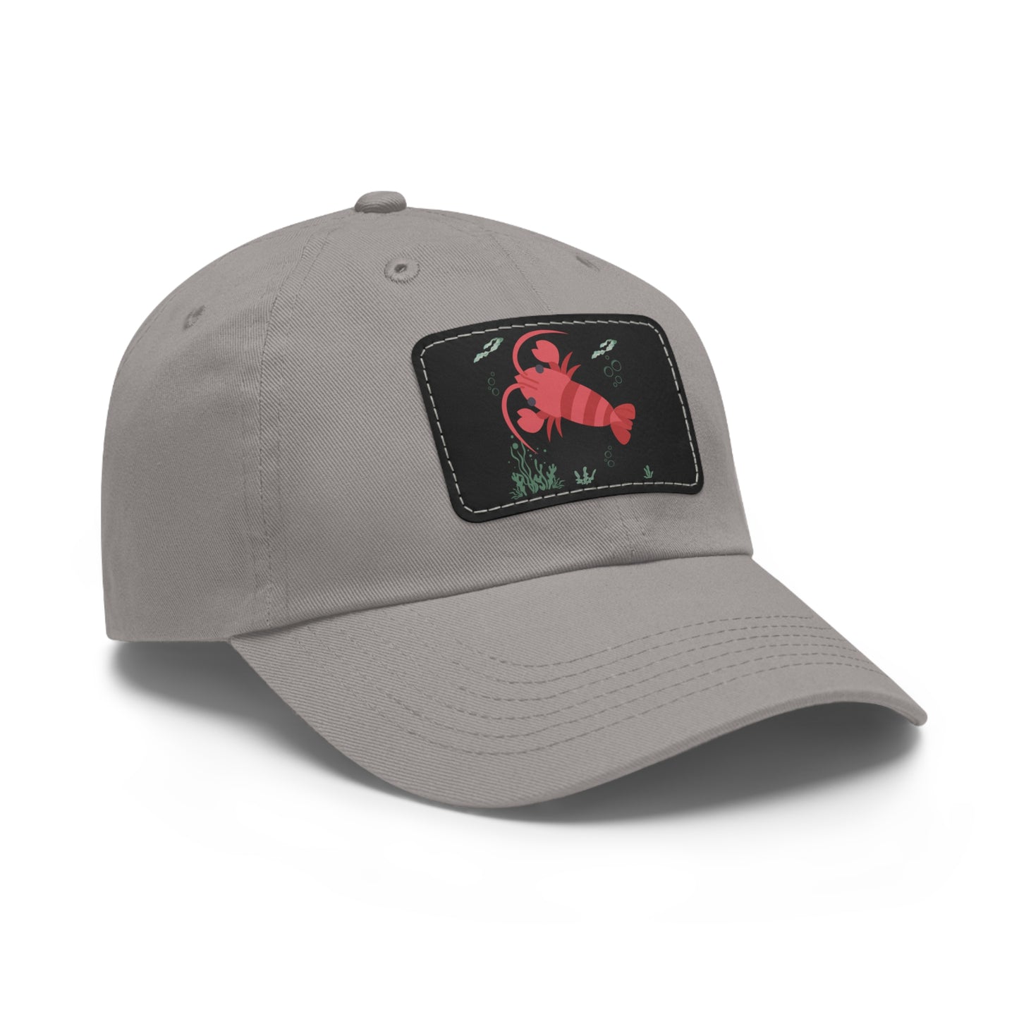 Red crayfish in an aquatic environment Dad Hat with Leather Patch (Rectangle)