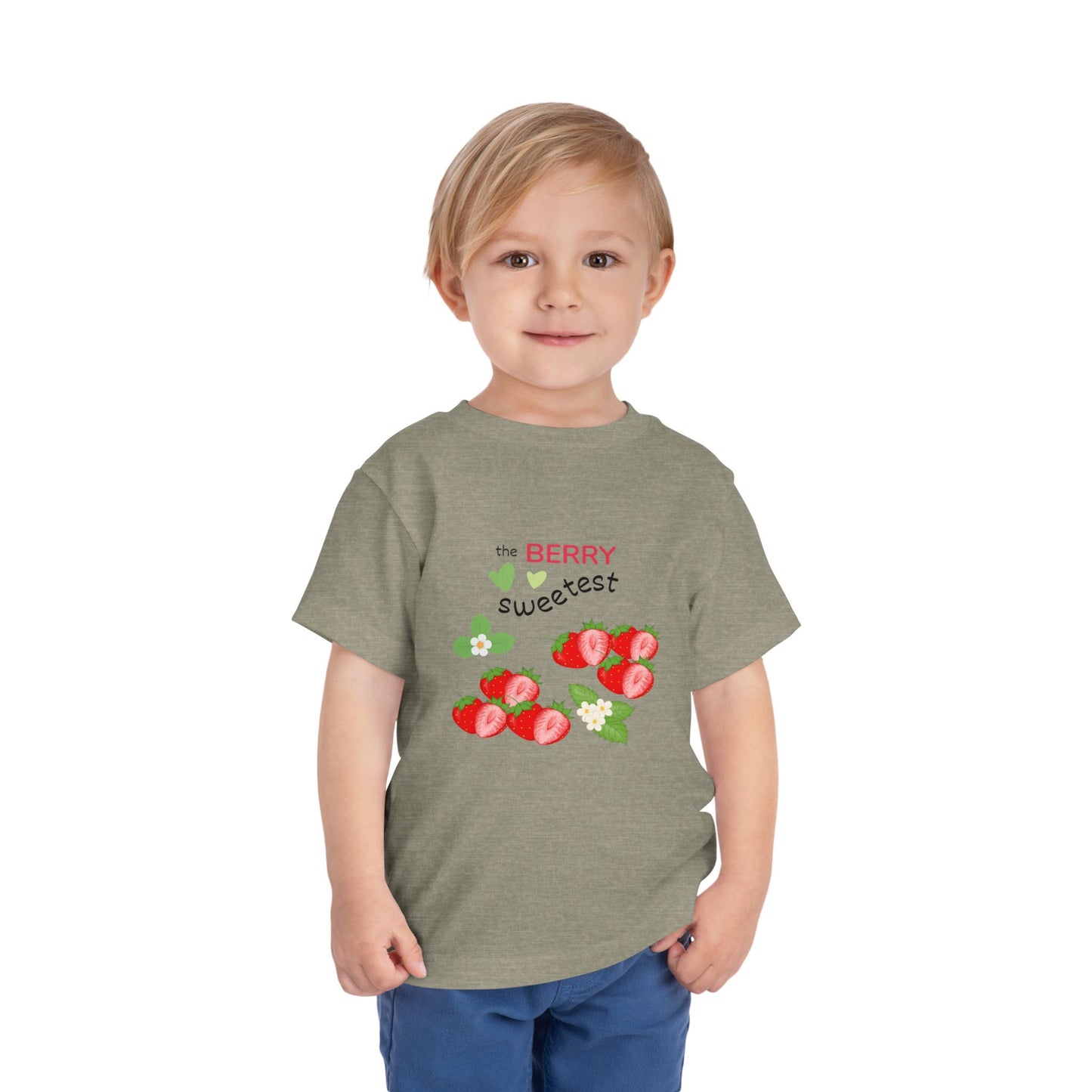 Toddler Berry Sweetest Tee, Cute Kids T-Shirt, Strawberry Design Shirt, Summer Apparel, Birthday Gift, Toddler Clothing