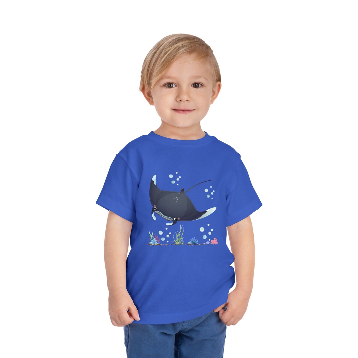 Cute Manta Ray Toddler Tee, Toddler Shirt, Ocean Theme T-Shirt, Kids Summer Apparel, Beach Gift, Playtime Tee