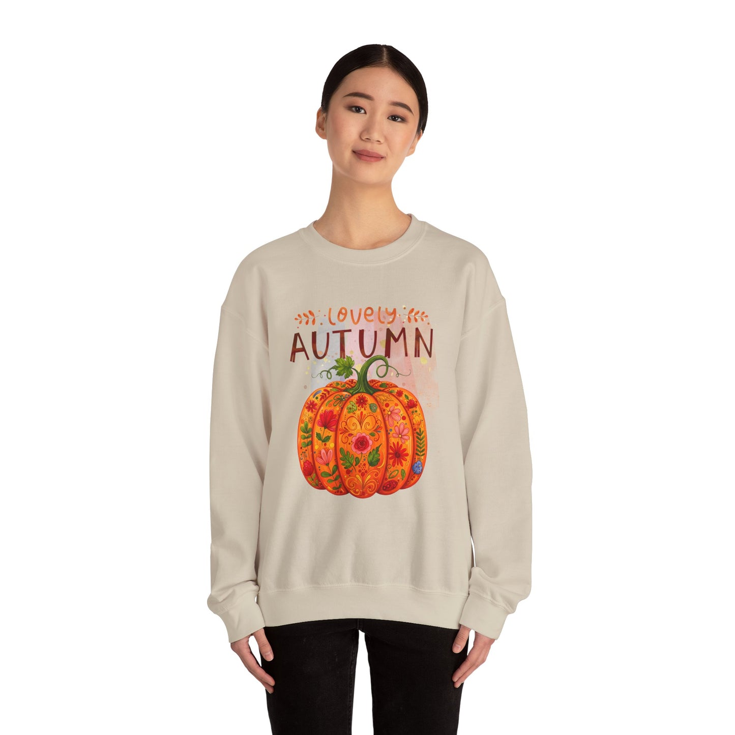Cozy Autumn Sweatshirt, Fall Apparel, Pumpkin Crewneck, Unisex Sweater, Perfect for Thanksgiving, Seasonal Clothing