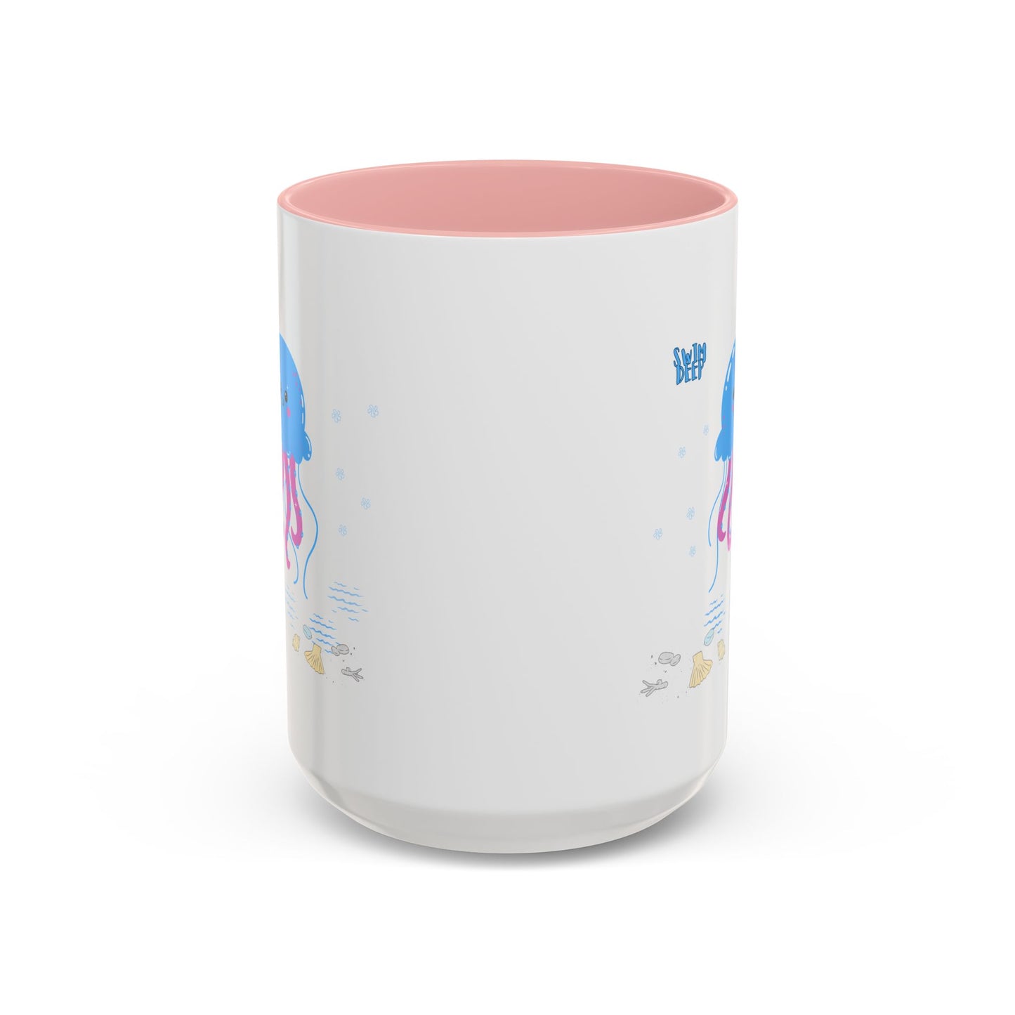 Blue jellyfish with pink tentacles Coffee Mug