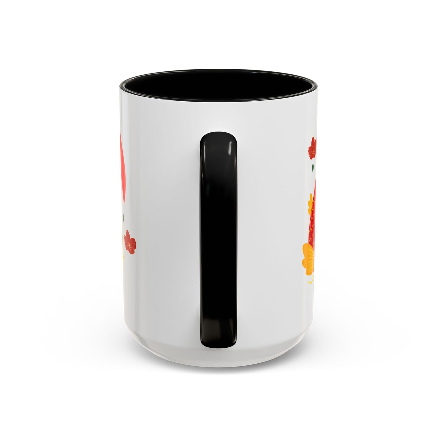 Goldfish with flowing fins and red blossoms Coffee Mug