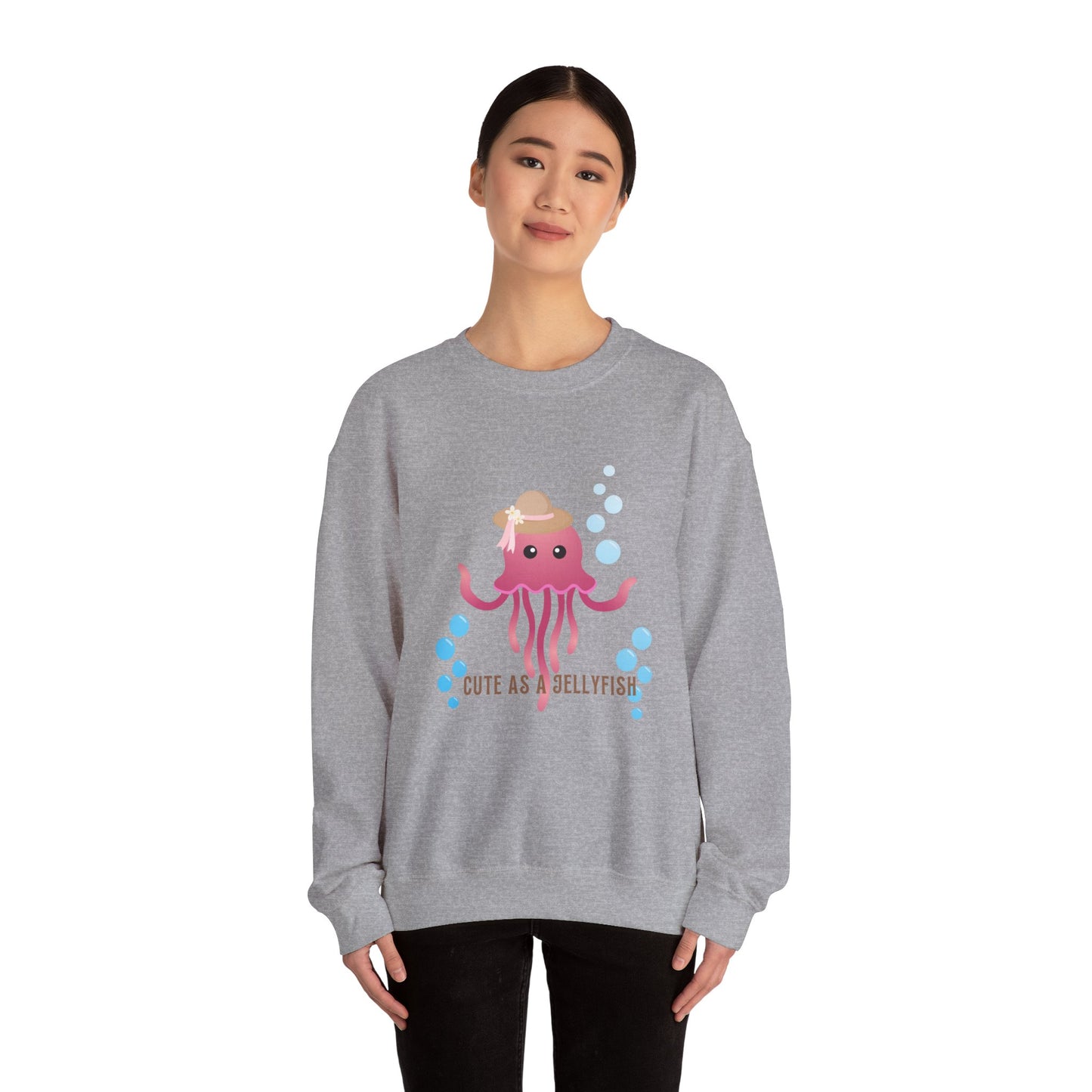 Cute Jellyfish Sweatshirt for Cozy Vibes, Unisex Crewneck, Gift for Ocean Lovers, Fun Casual Wear, Beach Day Outfit, Comfortable Style
