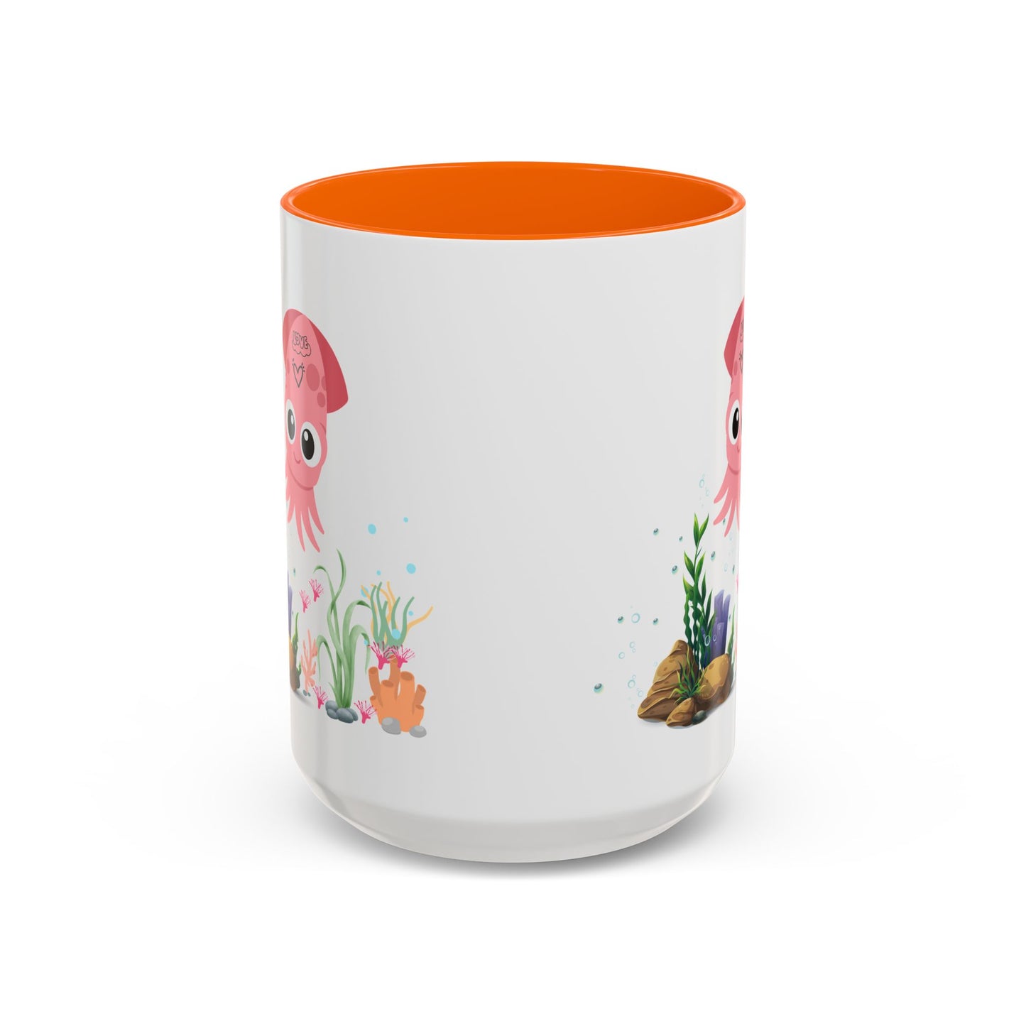 Pink squid cartoon with love Coffee Mug