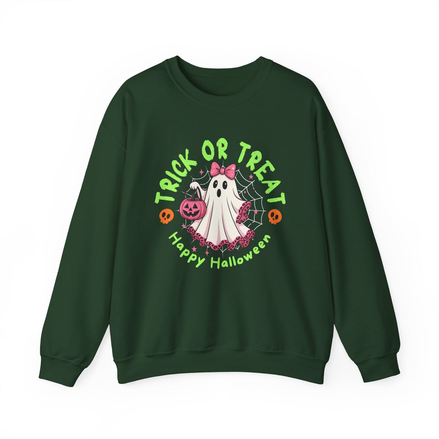 Halloween Crewneck Sweatshirt, Trick or Treat Sweatshirt, Cute Ghost Sweatshirt, Fall Fashion, Halloween Costume