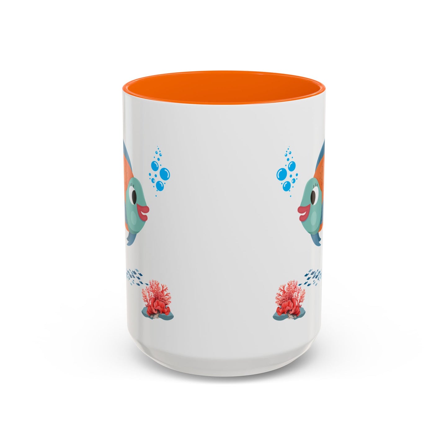 Orange and blue fish with coral and bubble Coffee Mug