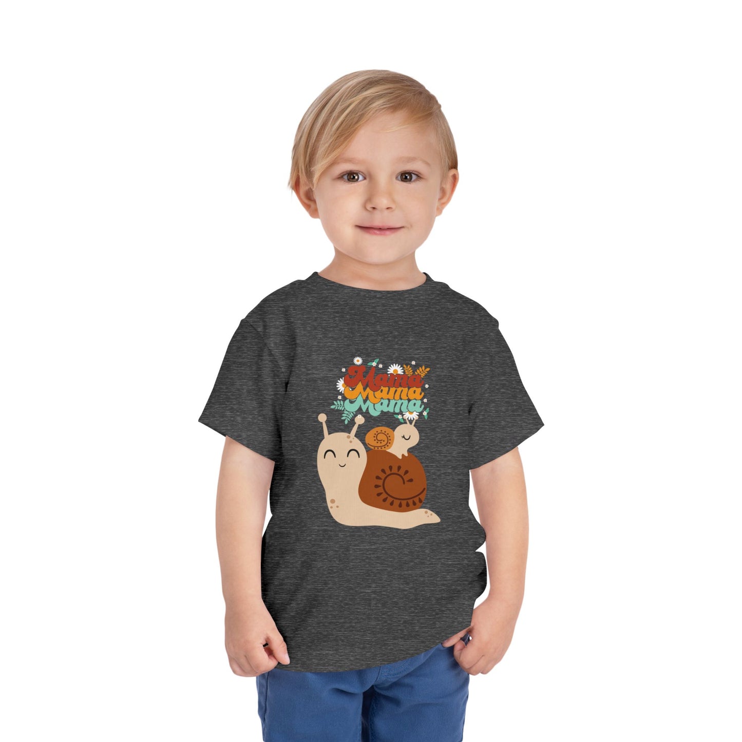 Cute Snail Mama Toddler Short Sleeve Tee, Kids Gift, Toddler Clothing, Birthday Gift, Playful T-Shirt, Baby Shower Gift