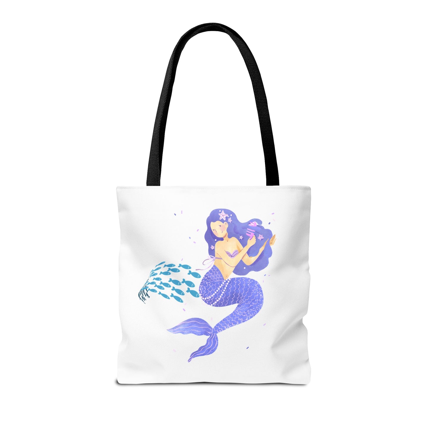 The mermaid and her school fish Tote Bag