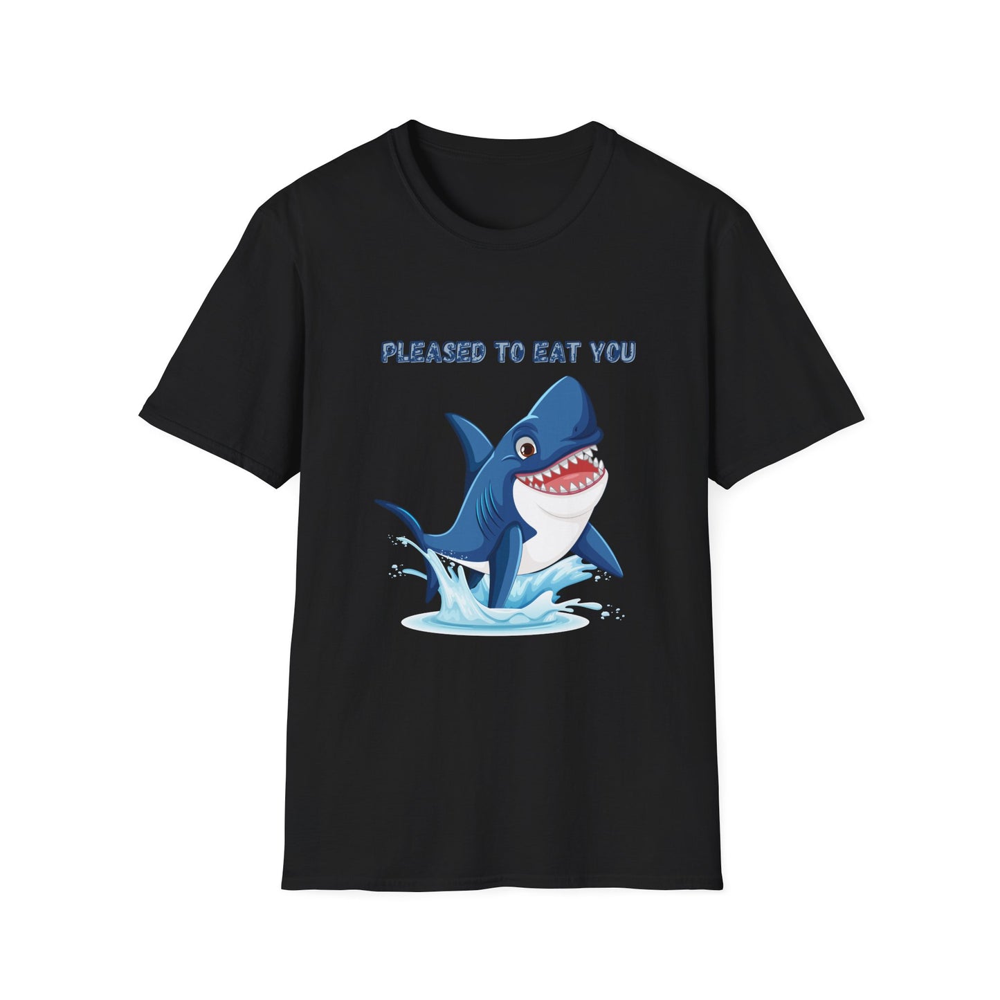 Cute Shark Pleased to Eat You T-Shirt, Fun Gift for Ocean Lovers, Humorous Summer Apparel, Shark Week Party Shirt, Unisex Casual Tee