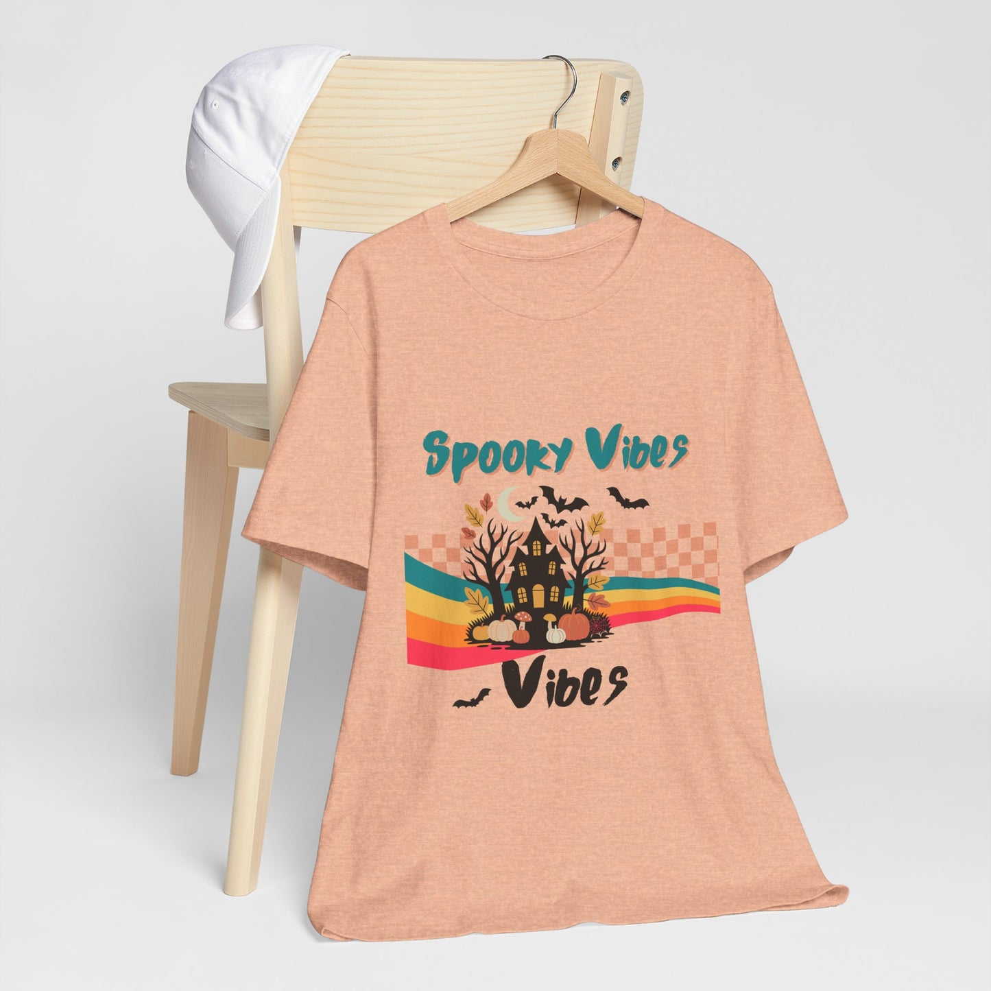 Spooky Vibes Graphic Tee, Unisex Halloween Shirt, Fall Fashion, Casual T-Shirt, Unique Gift for Halloween Lovers, Autumn Wardrobe Essential