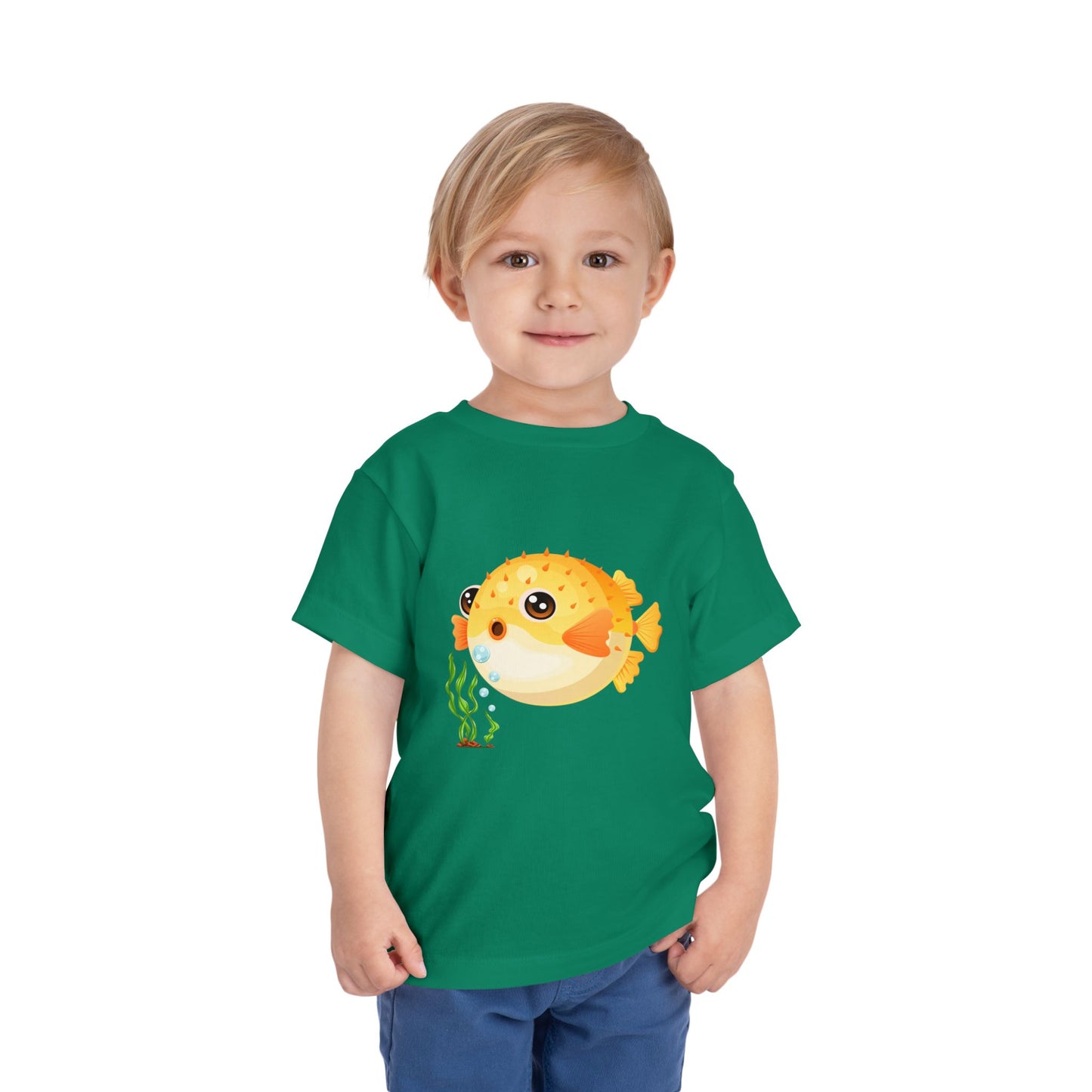 Cute Pufferfish Toddler Tee, Fun Kids T-Shirt, Beach Day Outfit, Summer Fun Apparel, Marine Life Tee