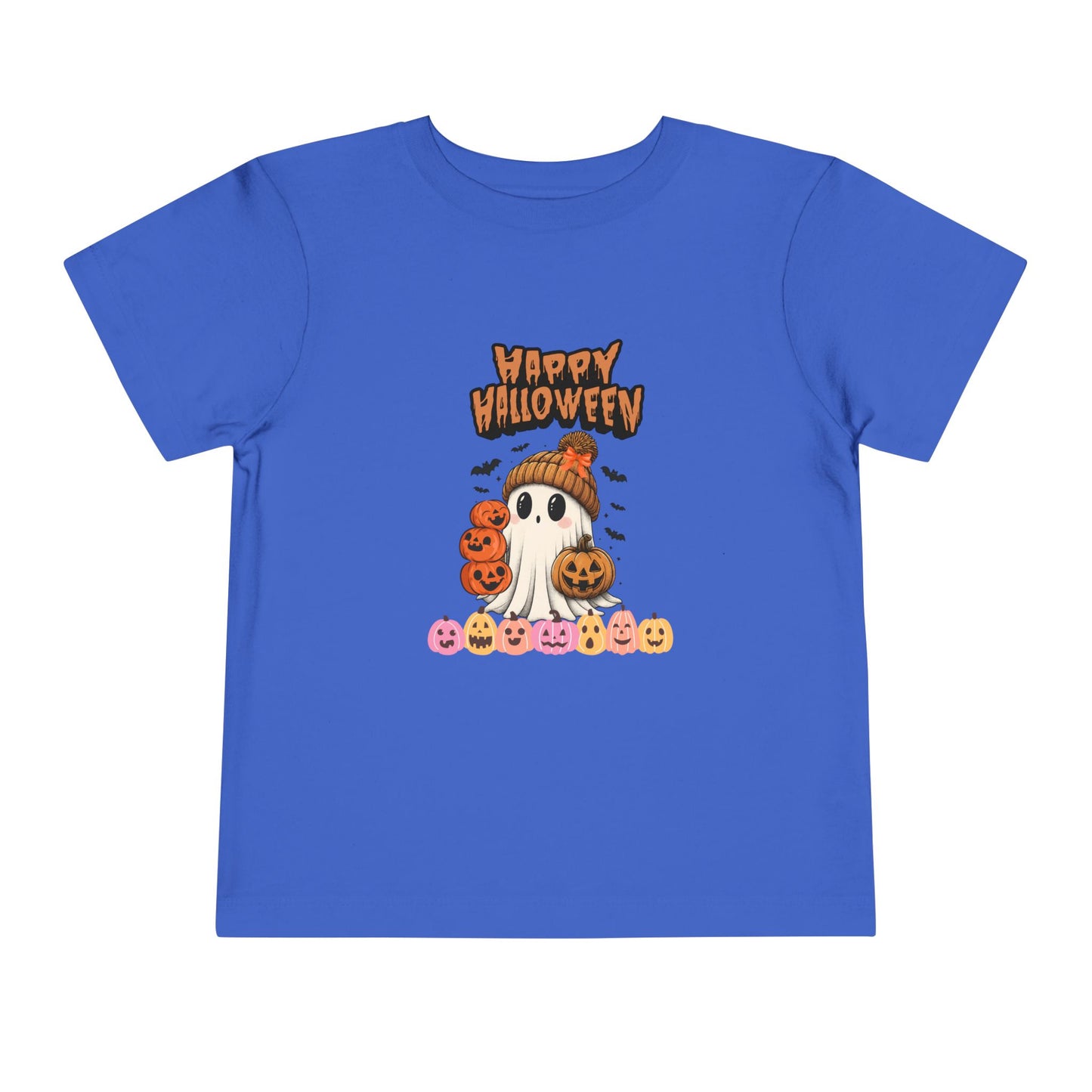 Happy Halloween Toddler Tee, Cute Halloween Shirt, Kids Party Outfit, Trick or Treat Apparel, Fun Ghost Design Toddler T-Shirt