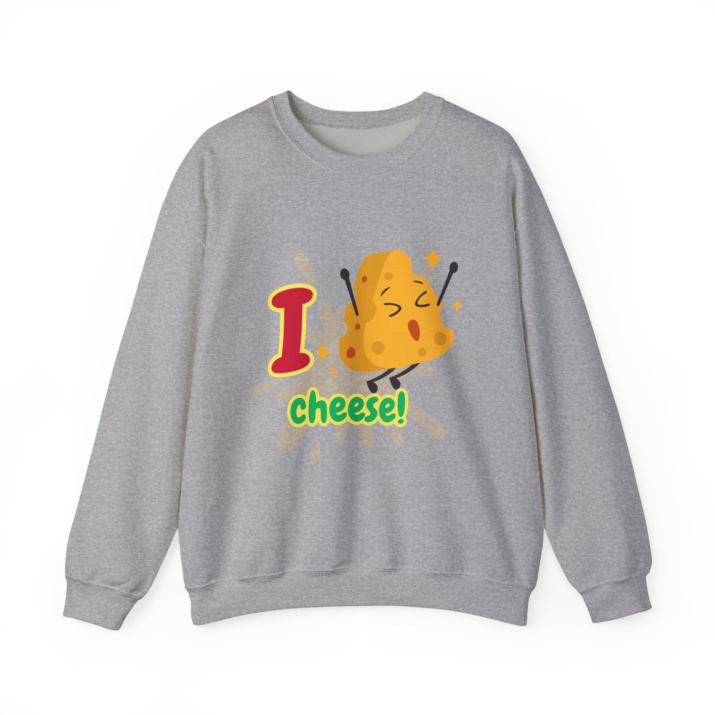 Cheesy Crewneck Sweatshirt, Funny Sweatshirt, Unisex Pullover, Comfort Clothing, Gift for Cheese Lovers, Halloween Apparel, Cozy Layer