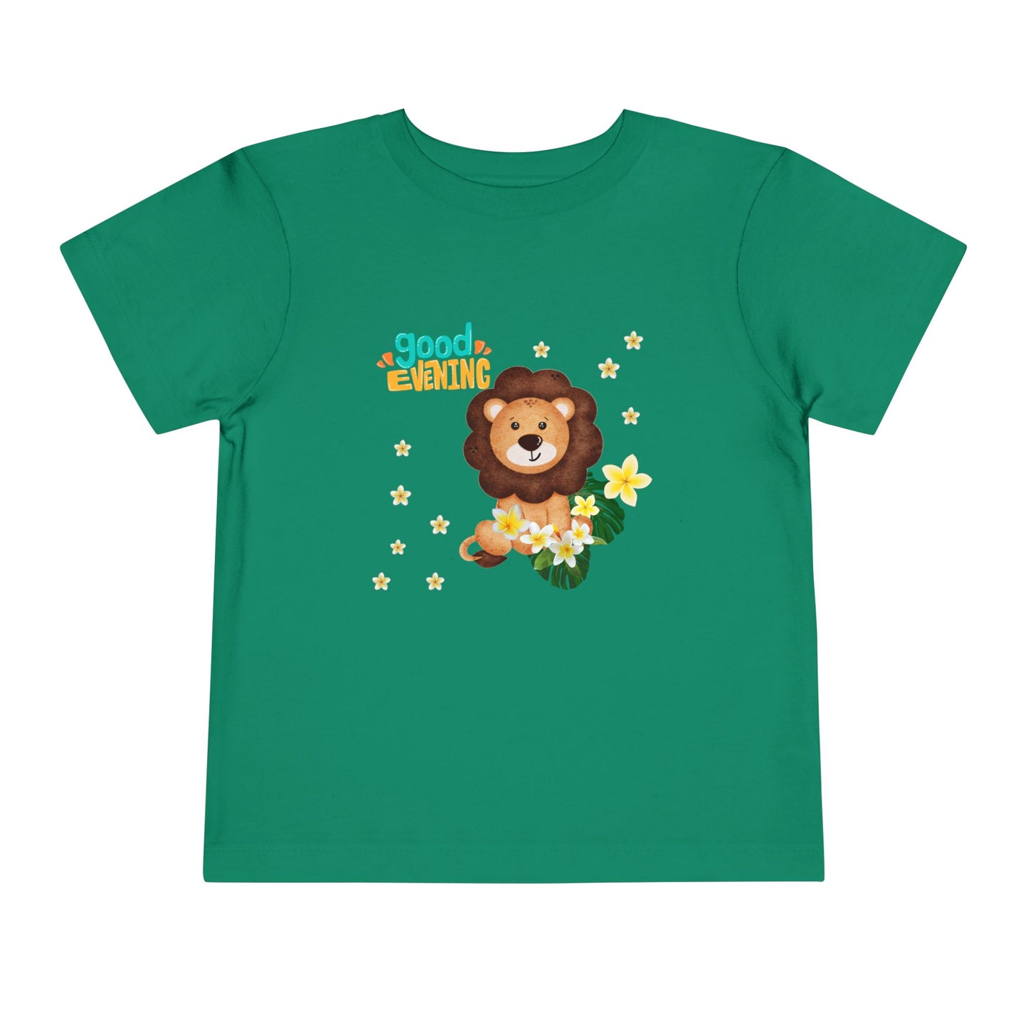 Toddler Lion Graphic Tee - Cute Short Sleeve T-Shirt for Kids, Fun Toddler Gift, Birthday, Playtime, Summer Wear, Cartoon Animal Shirt