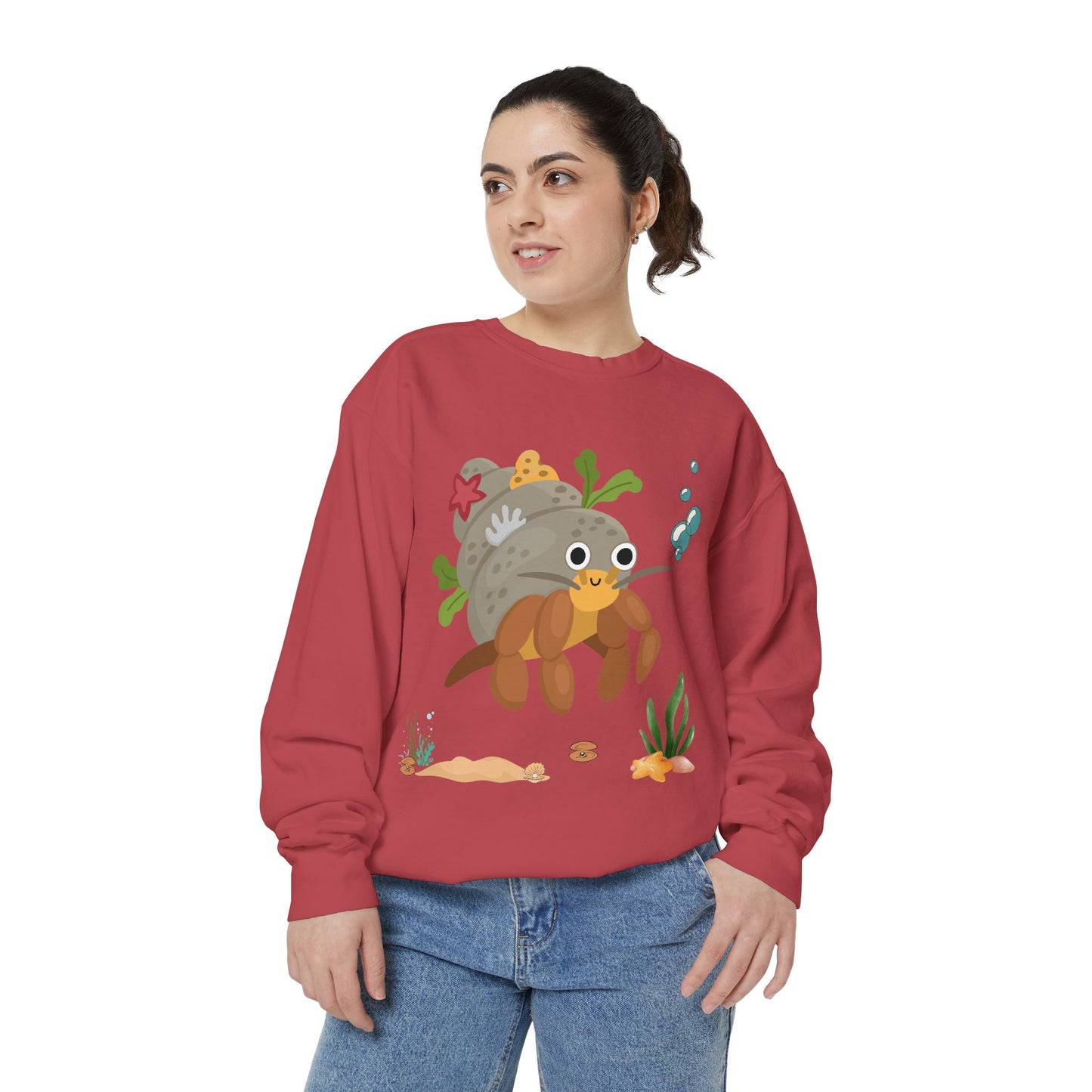 Hermit crab with shell underwater Unisex Garment-Dyed Sweatshirt