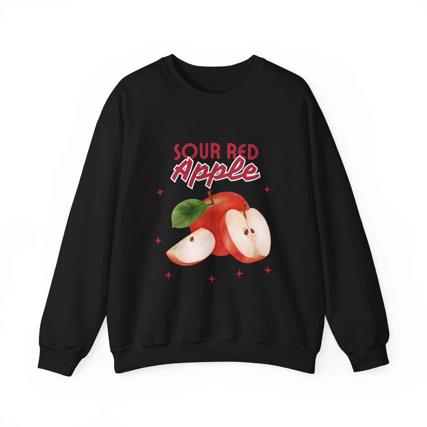 Sour Red Apple Sweatshirt, Cozy Crewneck, Unisex Apparel, Cute Fruit Design, Perfect Gift for Apple Lovers, Autumn Fashion