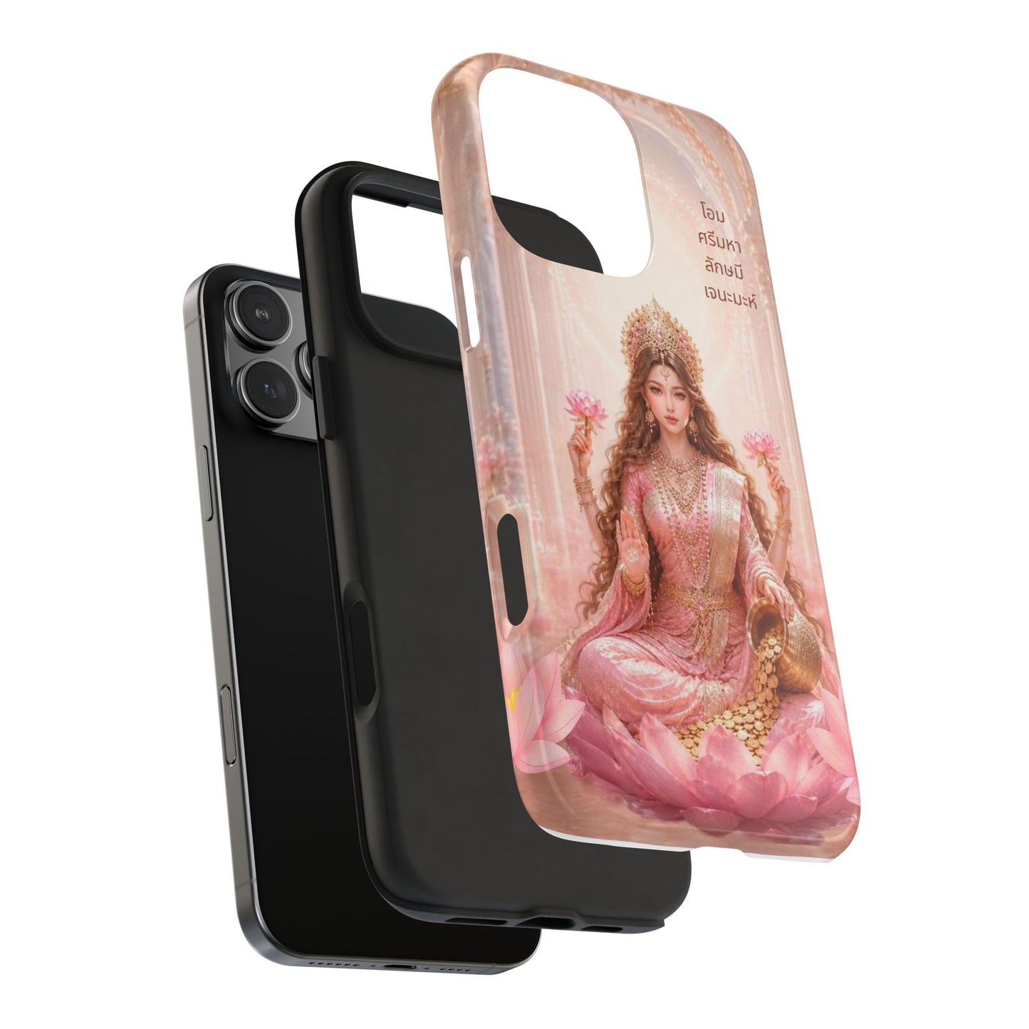 Lotus Goddess Tough Phone Case — Pink Thai Deity Floral Protective Cover