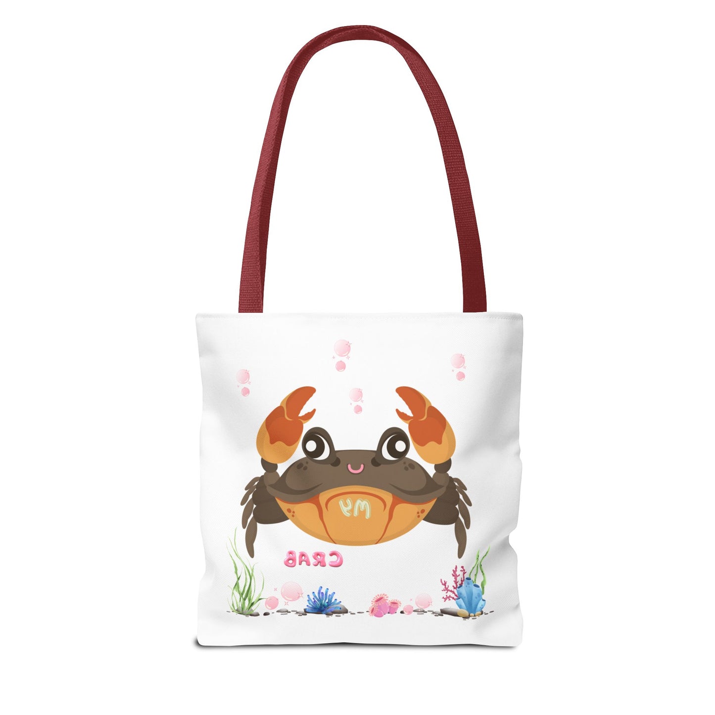 Crab with subtle bubbles and underwater flora Tote Bag
