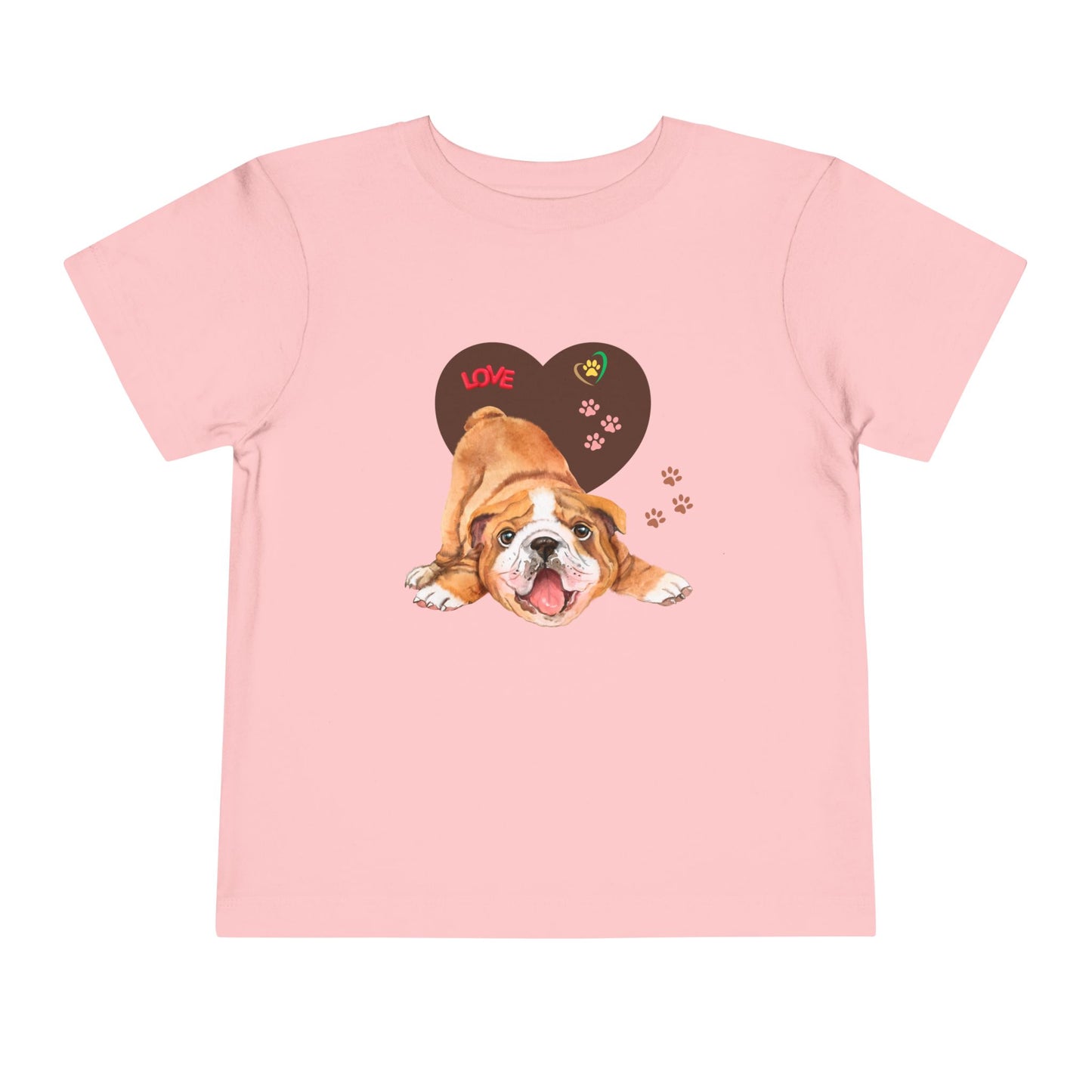 Bulldog Love Toddler Tee - Cute Dog Shirt, Baby Gift, Pet Lover Apparel, Kids Summer Style, Adorable Animal Tee