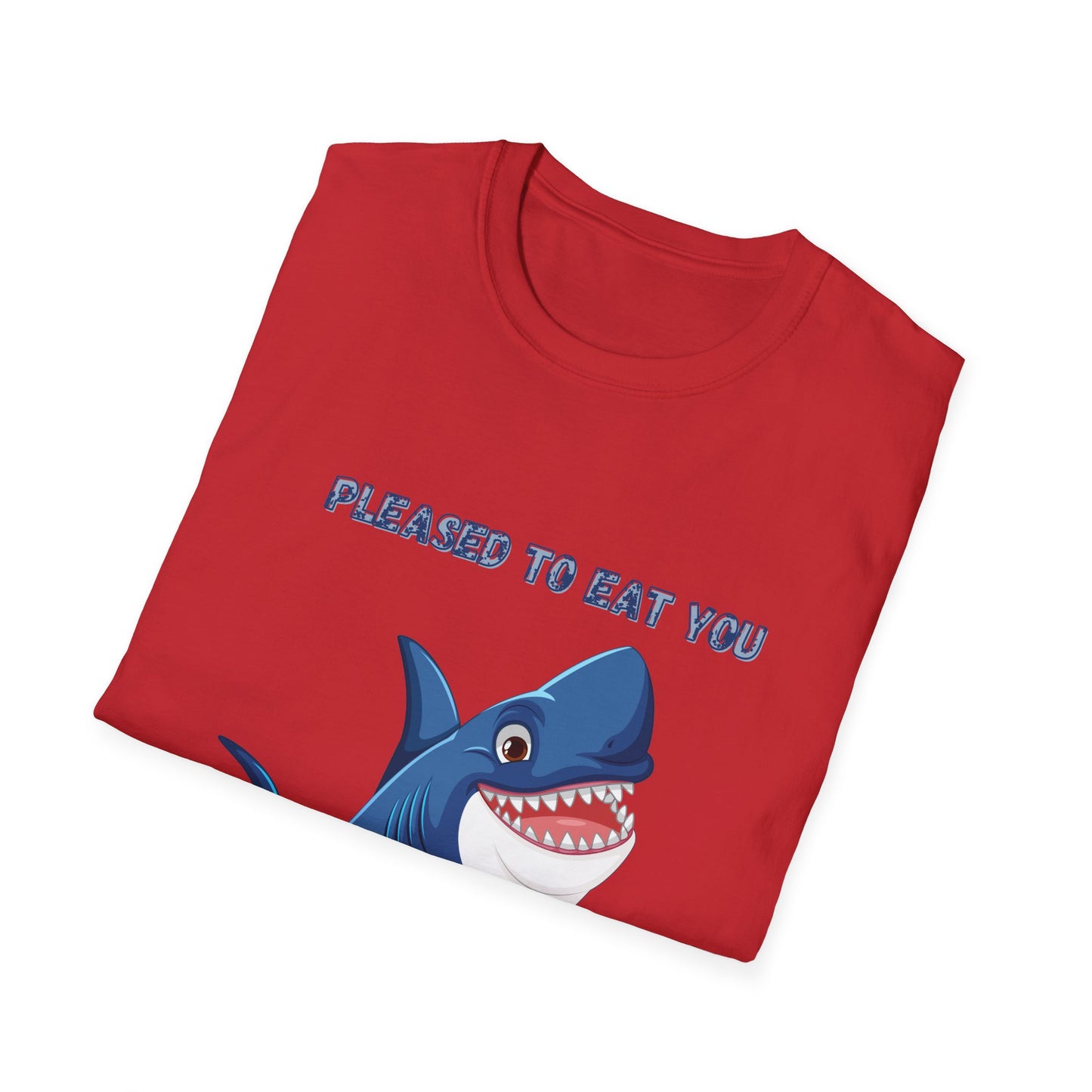 Cute Shark Pleased to Eat You T-Shirt, Fun Gift for Ocean Lovers, Humorous Summer Apparel, Shark Week Party Shirt, Unisex Casual Tee