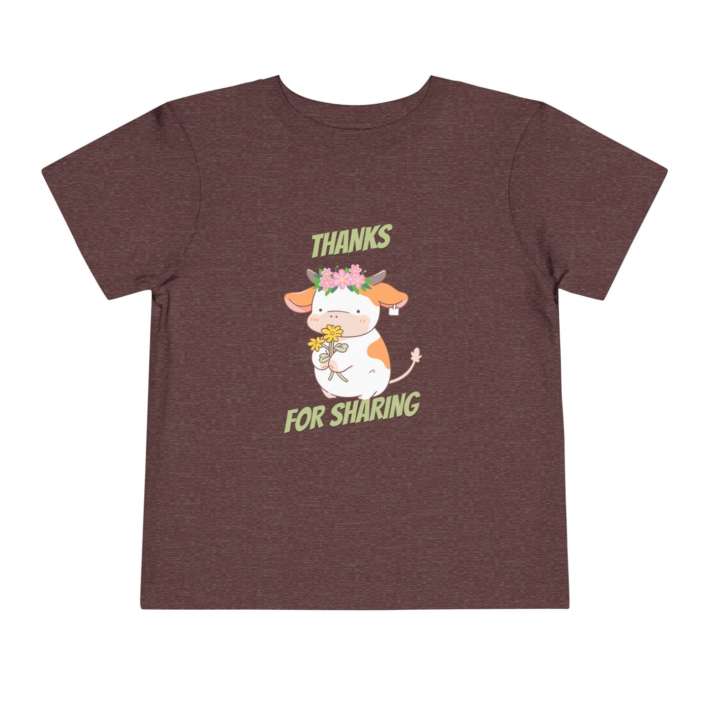 Cute Toddler Tee with Cow Design, Perfect Gift for Kids, Playdate Apparel, Kid's Birthday Gift, Thank You for Sharing T-Shirt