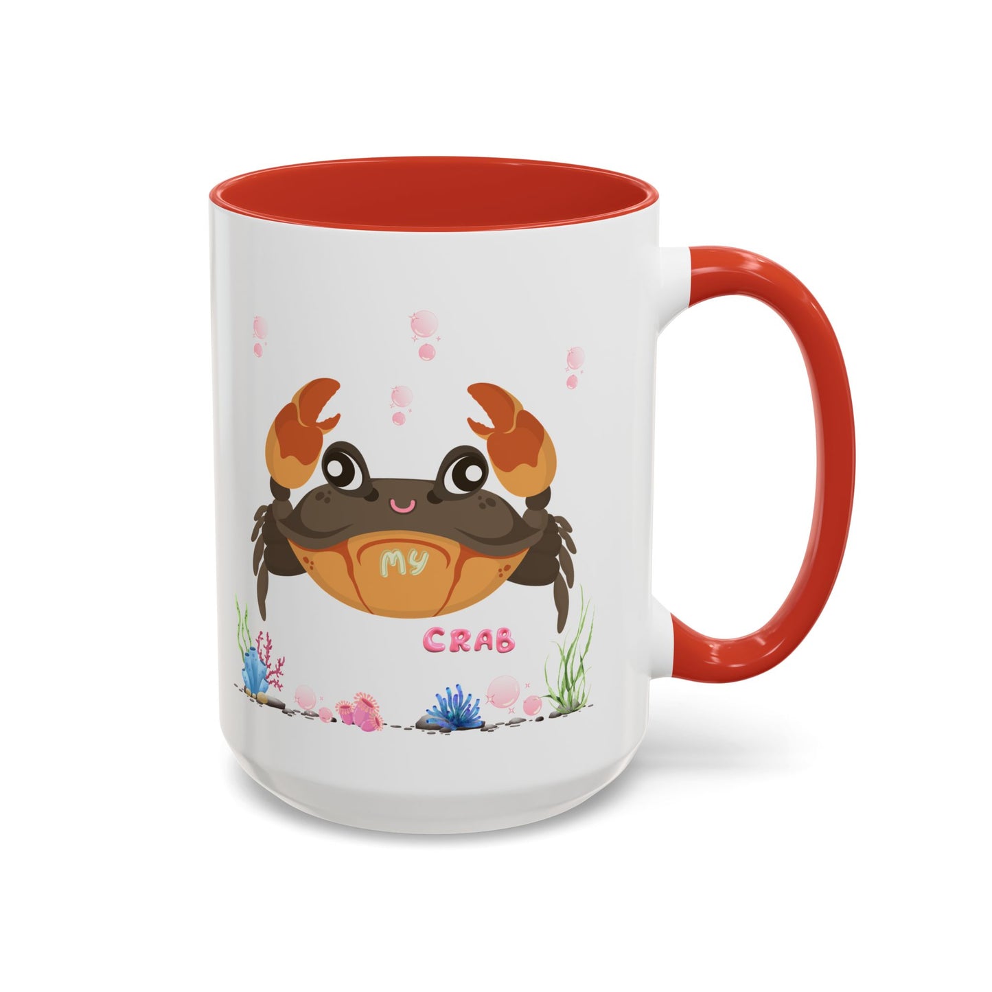 Crab with subtle bubbles and underwater flora Coffee Mug