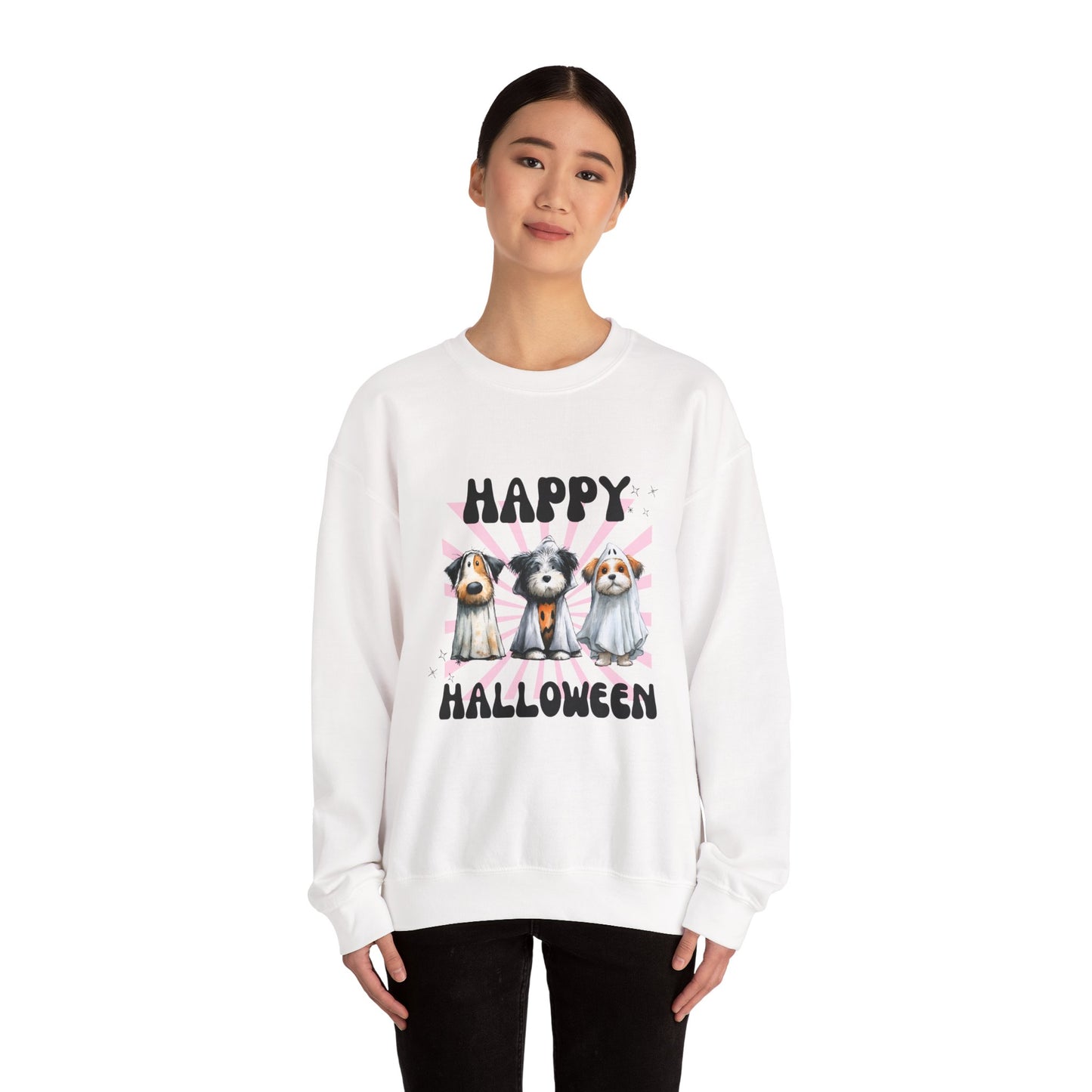 Halloween Dog Crewneck Sweatshirt, Cozy Pet Lover Gift, Unisex Halloween Apparel, Funny Dog Sweatshirt, Fall Fashion