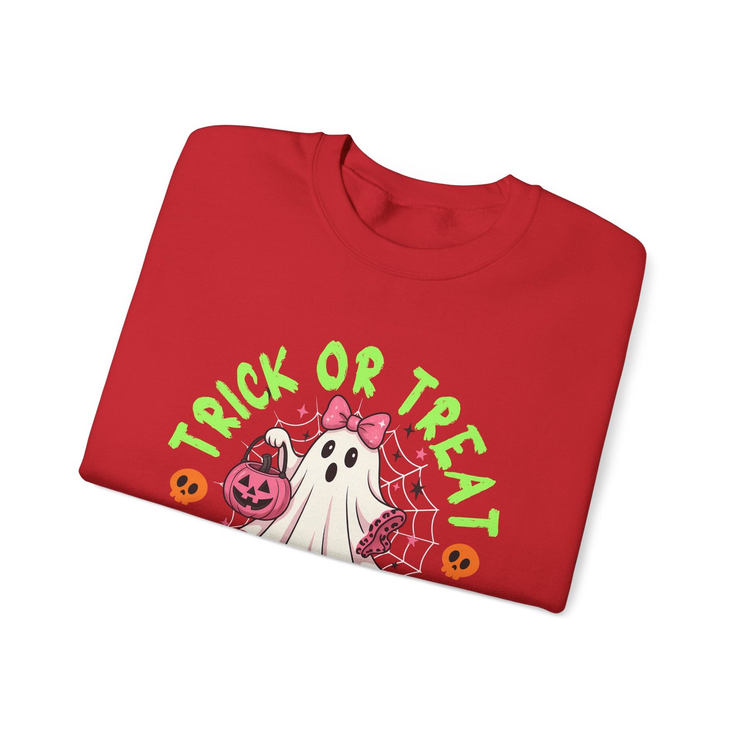 Halloween Crewneck Sweatshirt, Trick or Treat Sweatshirt, Cute Ghost Sweatshirt, Fall Fashion, Halloween Costume