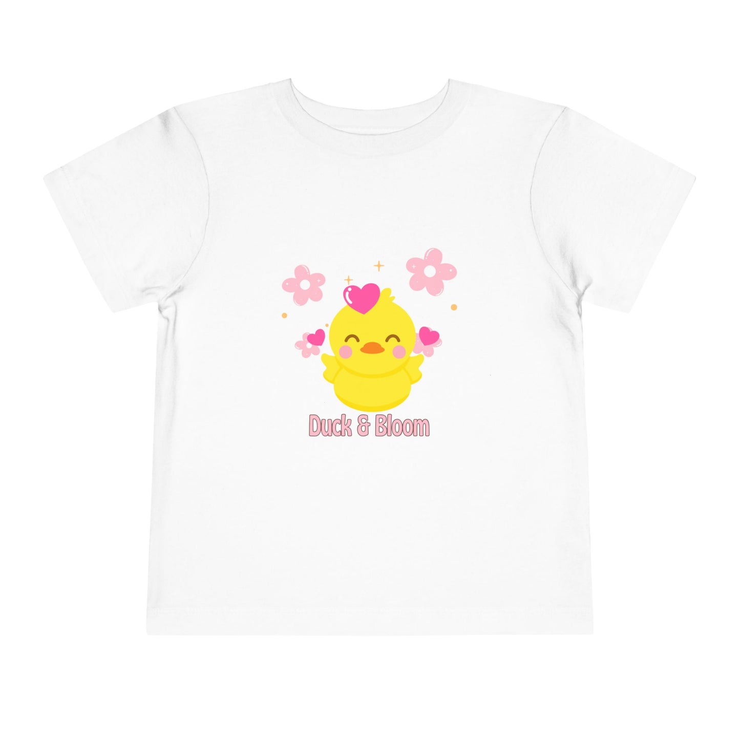 Cute Duck & Bloom Toddler Tee, Kid's Play Shirt, Toddler Summer Tee, Baby Shower Gift, Fun Spring Outfit