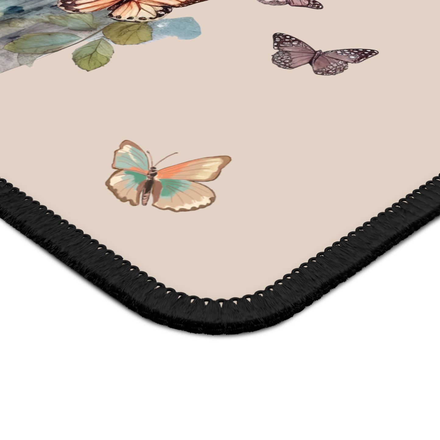 Butterfly Girl Gaming Mouse Pad — Floral Backview Design for Gamers & Desk Decor
