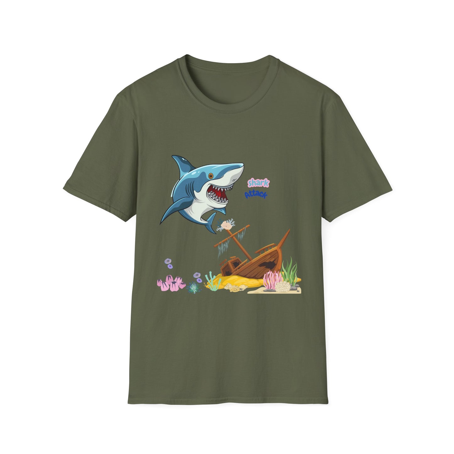 Shark Attack Graphic T-Shirt, Fun Summer Tee, Beach Vacation Top, Gift for Ocean Lovers, Marine Life Apparel