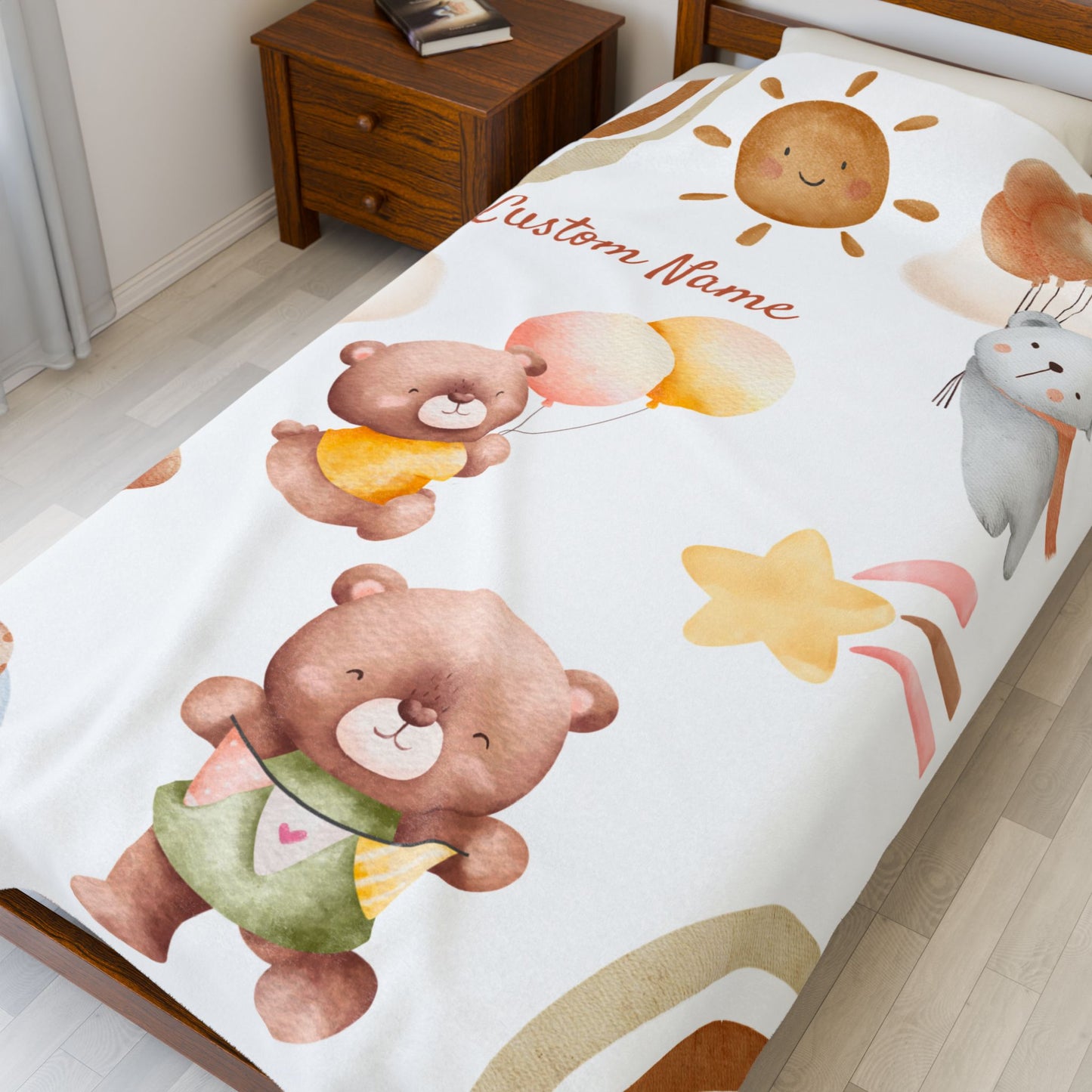Custom Child's Plush Blanket, Cozy Baby Gift, Soft Nursery Decor, Personalized Blanket, Kid's Room Accessories