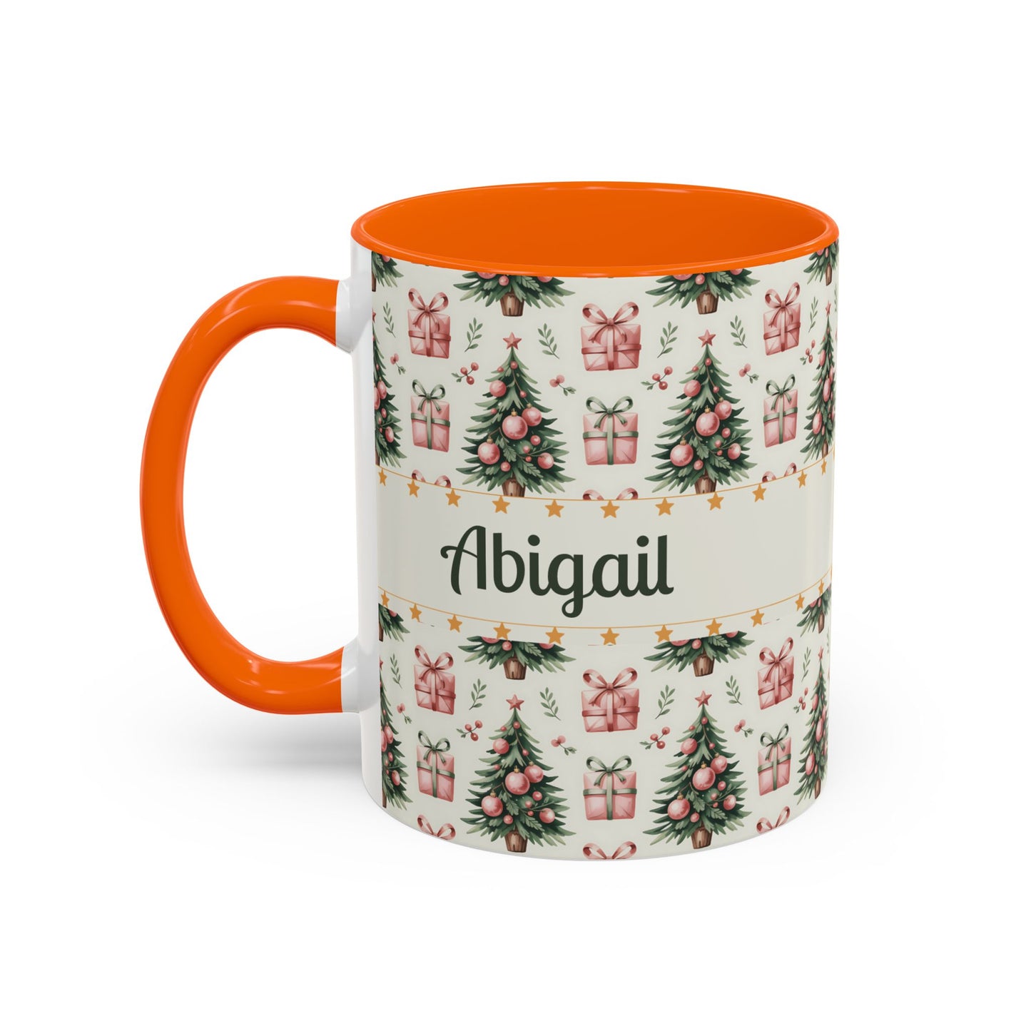 Personalized Christmas Accent Coffee Mug - Holiday Gift, Custom Name Mug, Festive Drinkware, Winter Celebrations, Home Decor