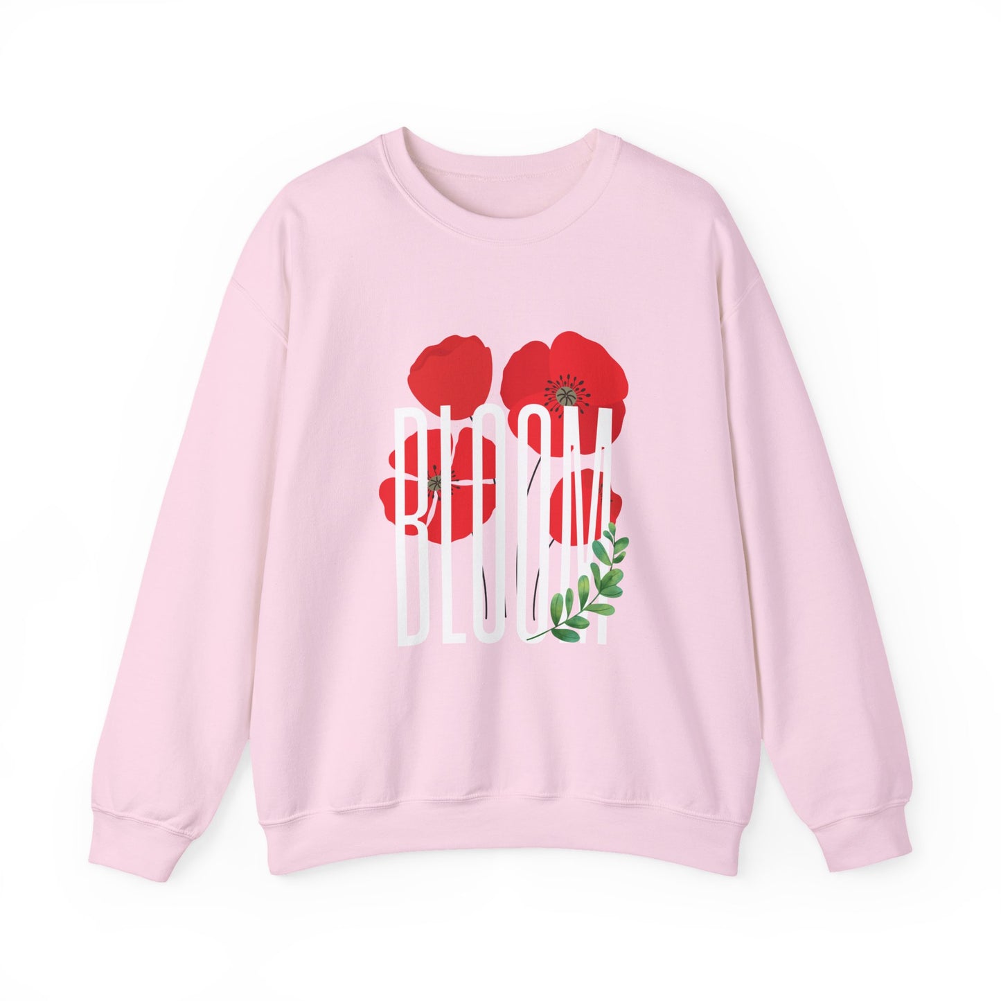 Bloom Poppy Sweatshirt, Casual Unisex Crewneck, Gift for Nature Lovers, Spring Fashion, Floral Sweatshirt, Botanical Gift