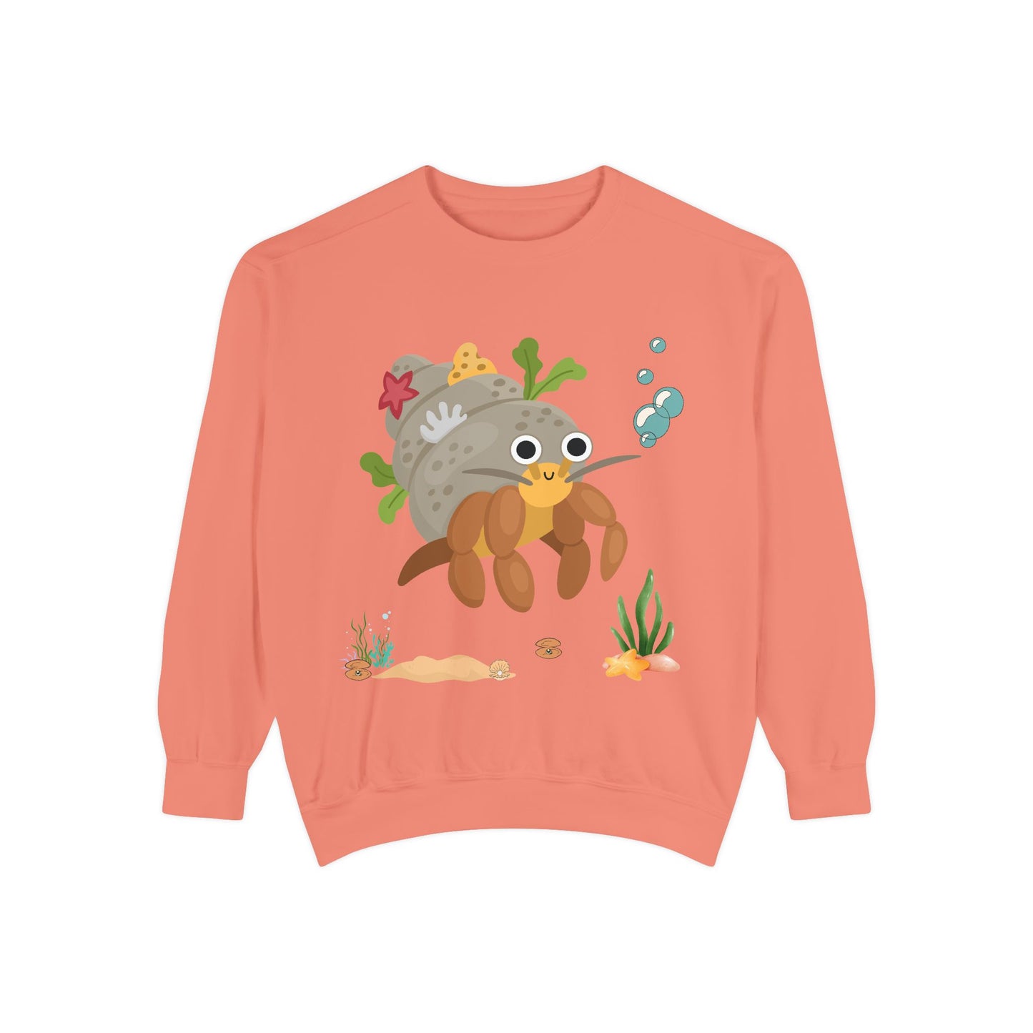 Hermit crab with shell underwater Unisex Garment-Dyed Sweatshirt