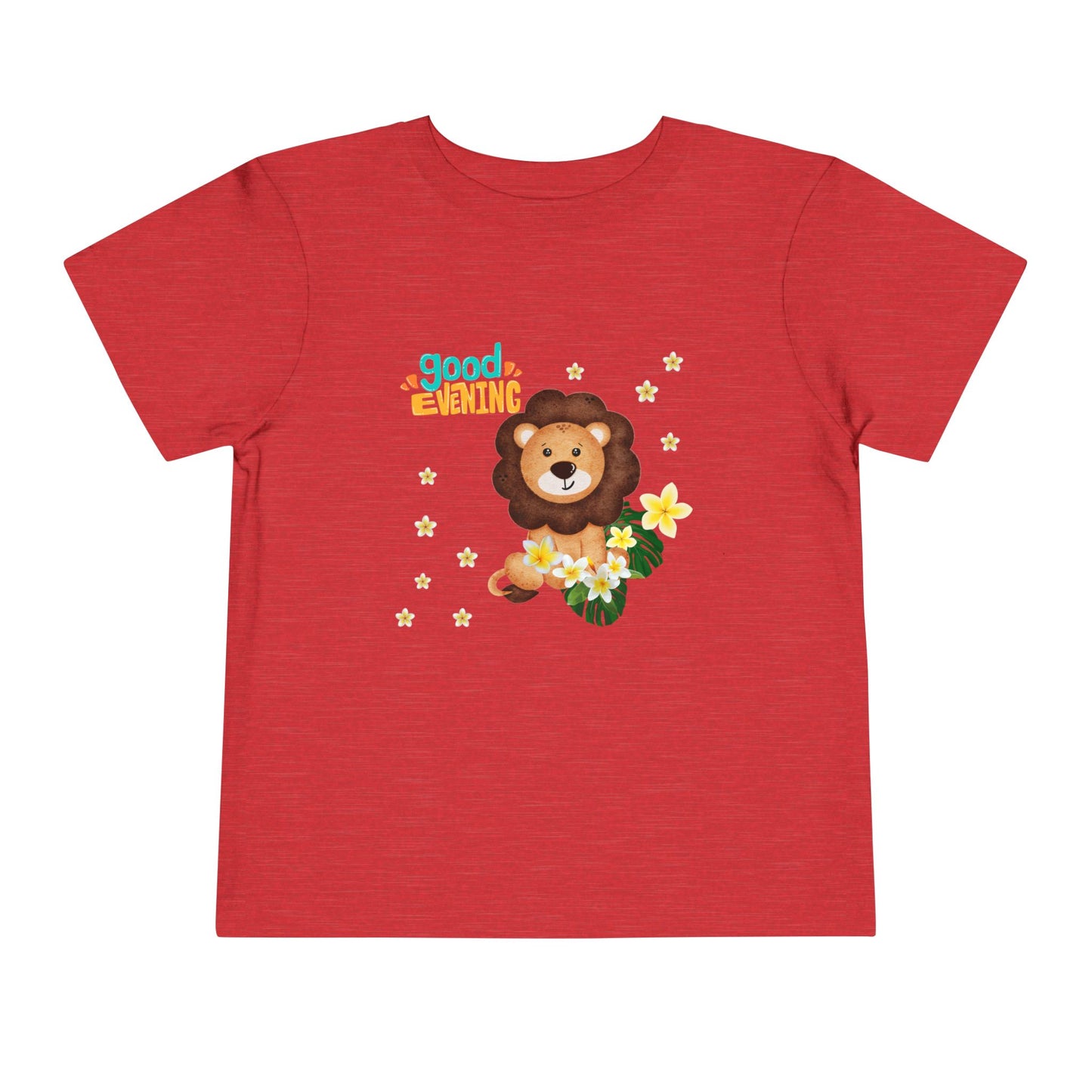 Toddler Lion Graphic Tee - Cute Short Sleeve T-Shirt for Kids, Fun Toddler Gift, Birthday, Playtime, Summer Wear, Cartoon Animal Shirt