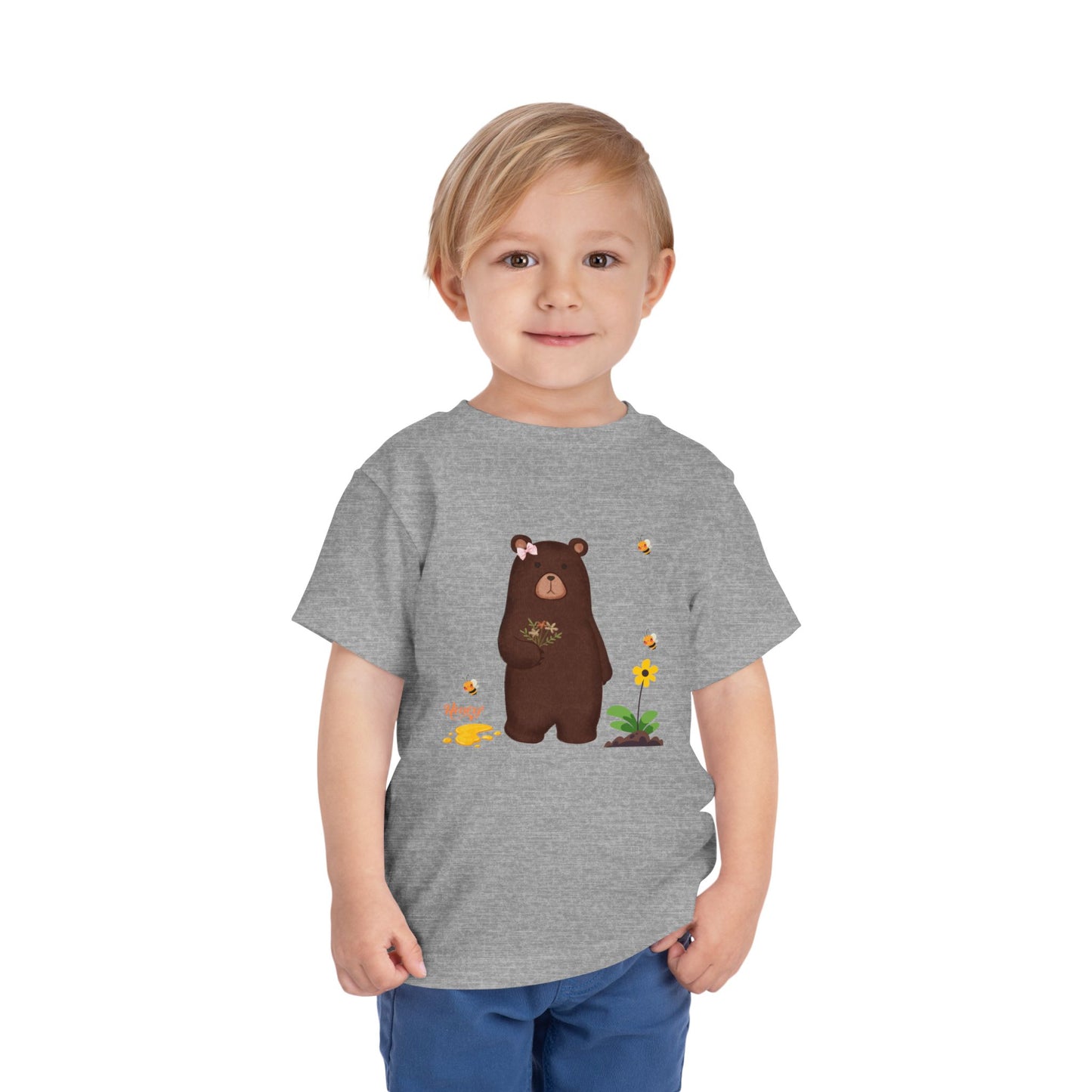 Adorable Bear Toddler Tee, Cute Animal Shirt, Gift for Kids, Birthday Party Outfit, Nature Lover's Apparel
