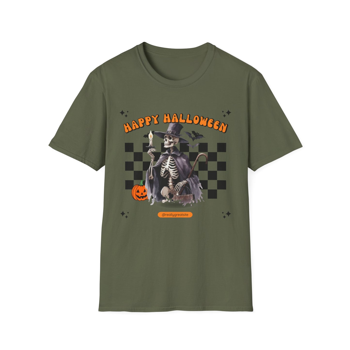 Halloween Skeleton Unisex T-Shirt, Spooky Tee, Cozy Halloween Apparel, Fall Fashion, Trick or Treat Wear, October Celebration Shirt