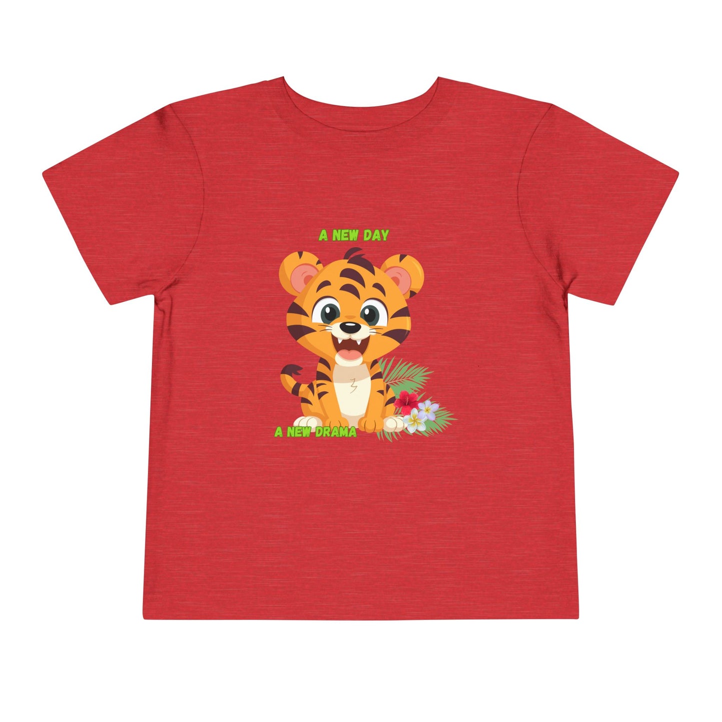 Adorable Toddler Tiger Tee, Cute Animal Tee for Kids, Birthday Gift, Playtime Shirt, Baby Shower Gift, A New Day A New Cheer