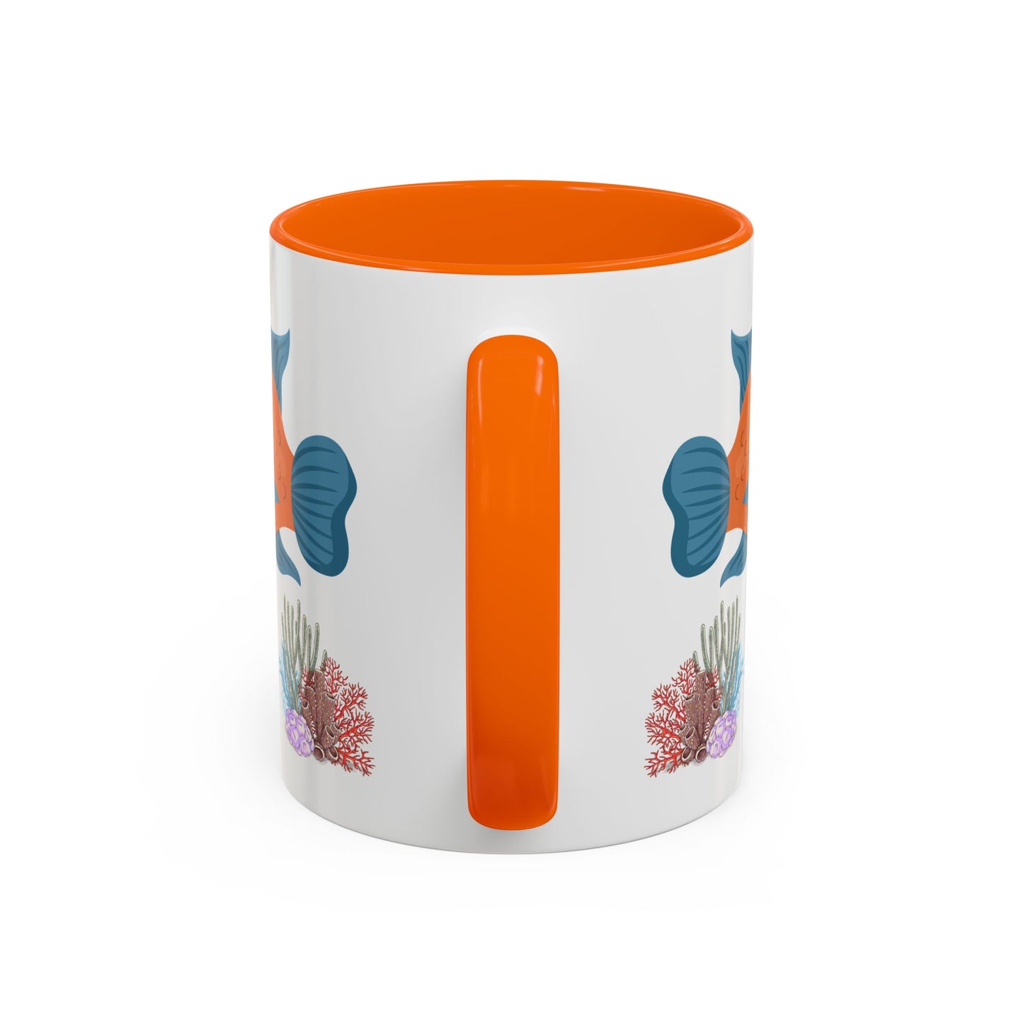 Orange and blue fish with coral and bubble Coffee Mug